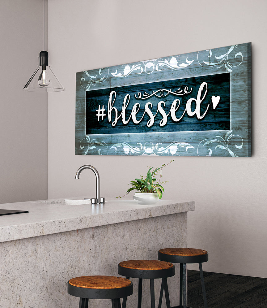 High - Quality Wood - Framed 'Hashtag Blessed' Christian Wall Art, Ready To Hang