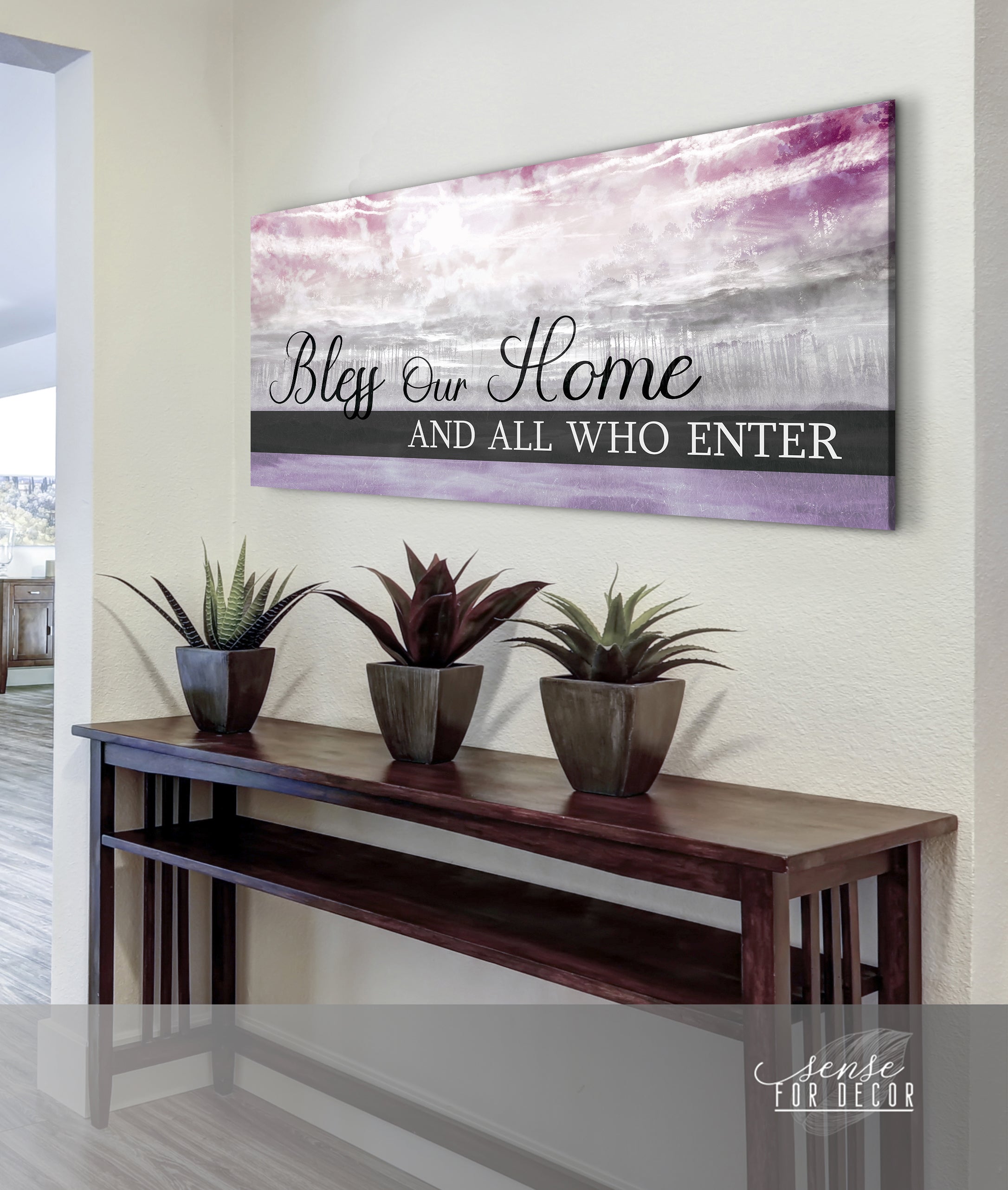 Exclusive Home Wall Art: Bless Our Home V8 with Wood Frame, Ready to Hang - Buy 2 Save 20%