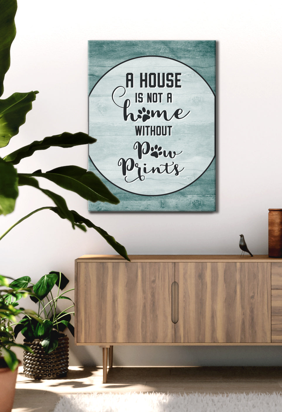 Hot! Paw-themed Pet Wall Art with Wood Frame, Ready to Hang