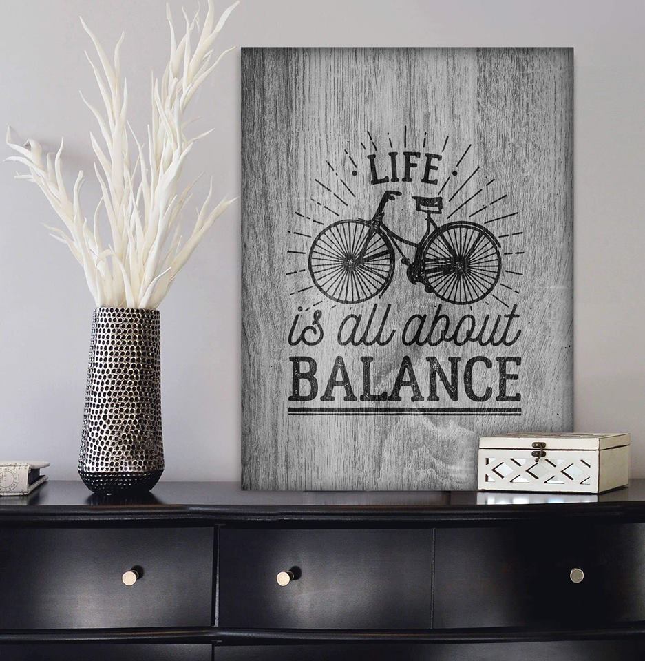 High - Quality Wood - Framed Home Wall Art: Life Balanced, Ready to Hang