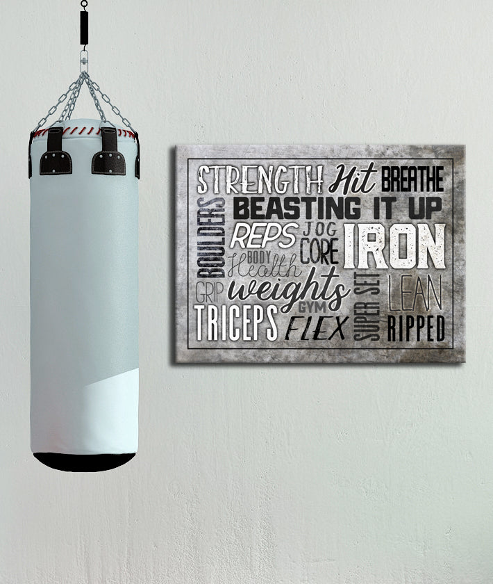 High - Quality Fitness Wall Art with Wood Frame, Ready to Hang