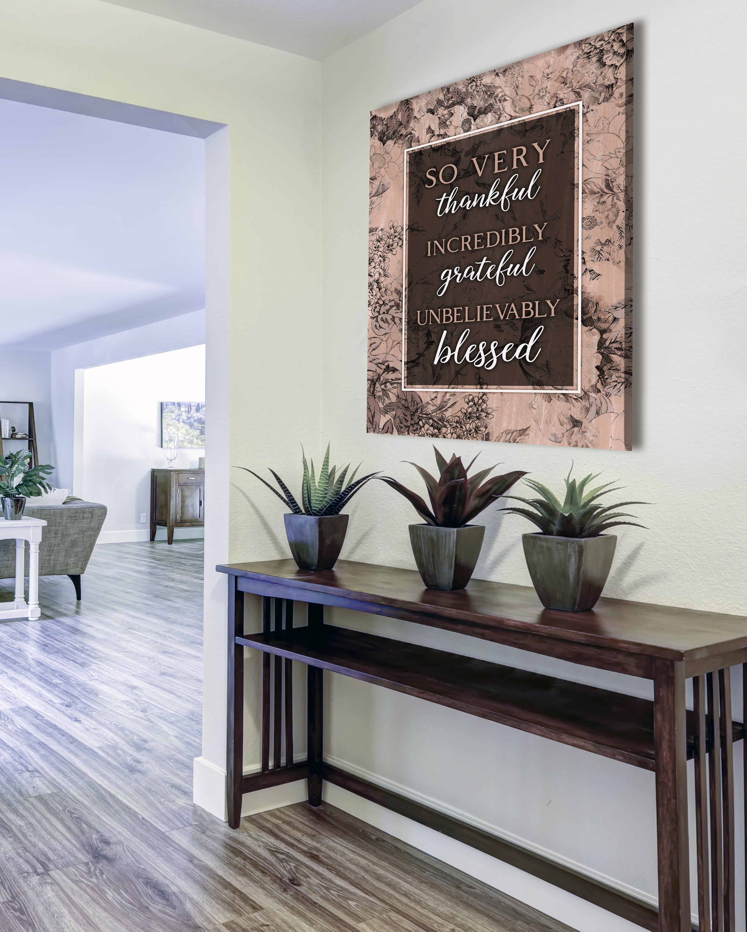 High - Quality Christian Wall Art: 'So Very Thankful V17' with Wood Frame for Easy Hanging