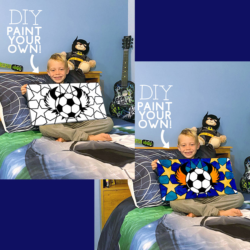 DIY Soccer Canvas Wall Art with Wood Frame (Ready to Hang) - Buy 2, Save 20%