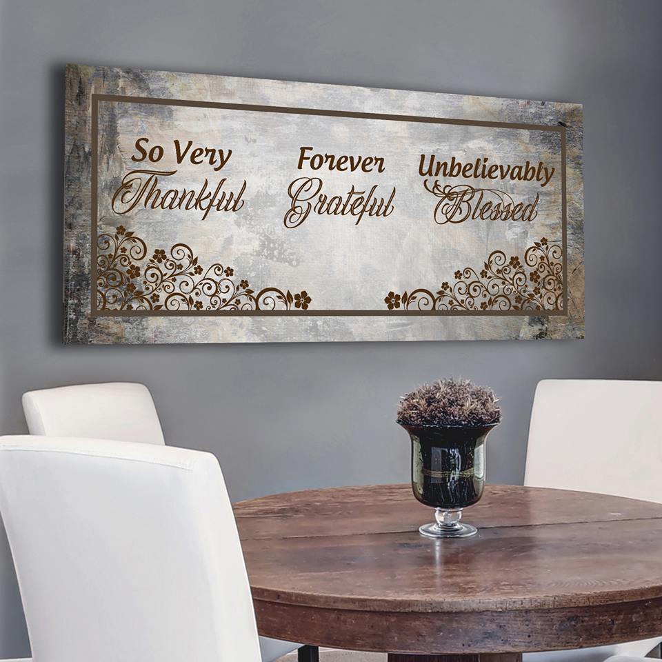 High - Quality Christian Wall Art: 'So Very Thankful V4' with Wood Frame, Ready to Hang