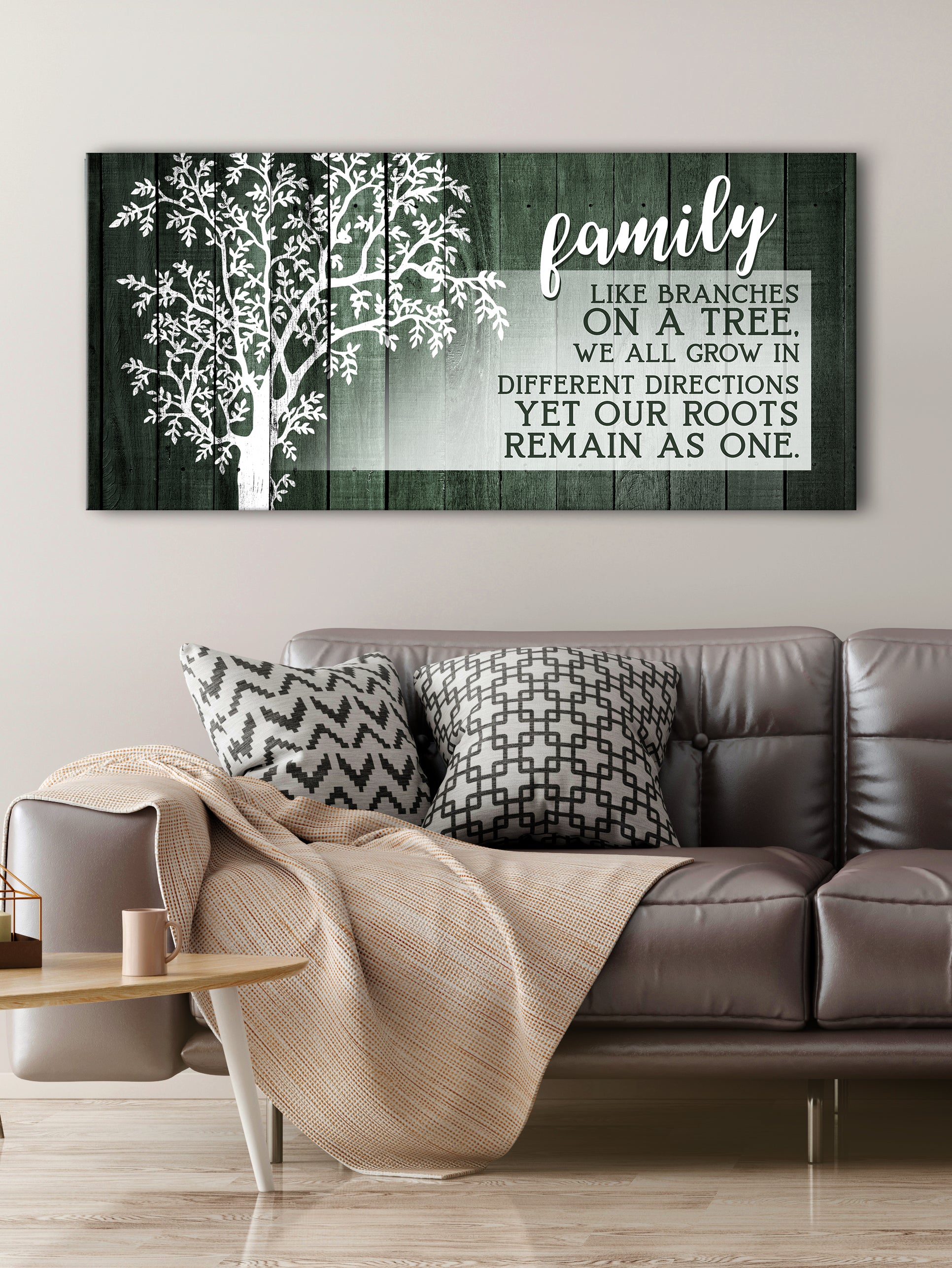 Ready-to-Hang Family Wall Art: Family Like Branches On A Tree Version 3 (Wood Frame)