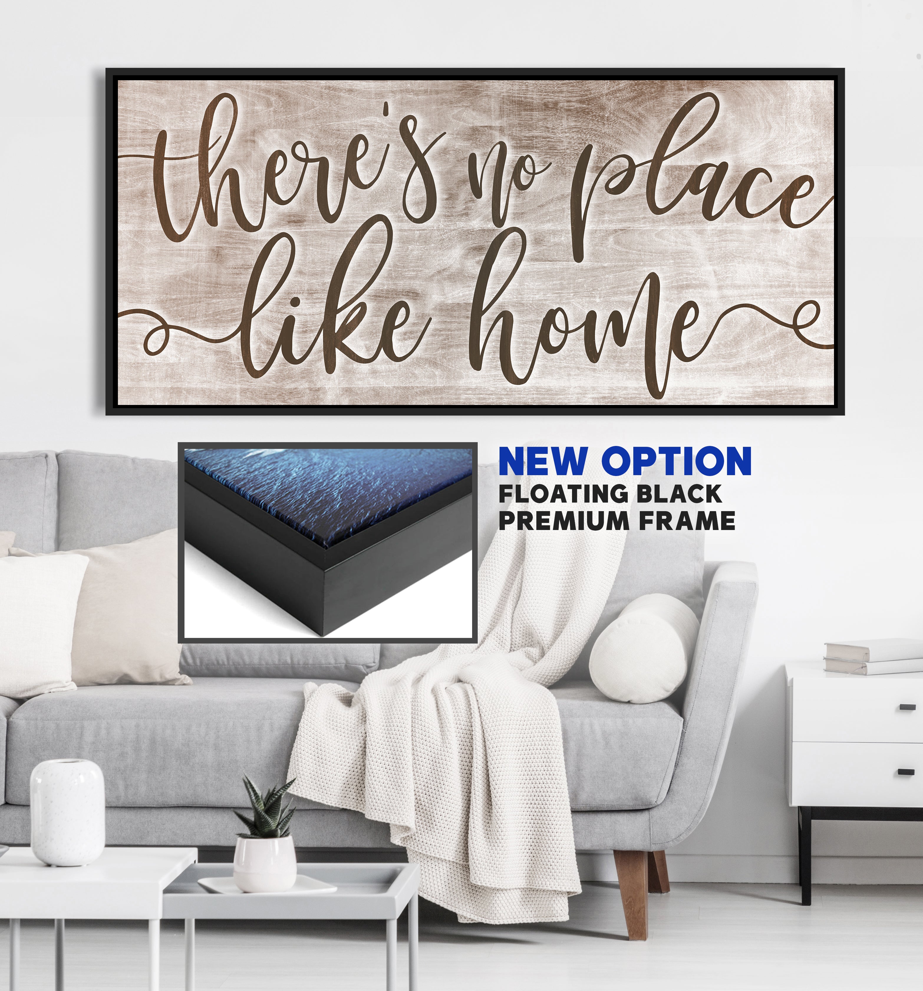 High - Quality Wood - Framed 'There's No Place Like Home' Wall Art, Ready to Hang