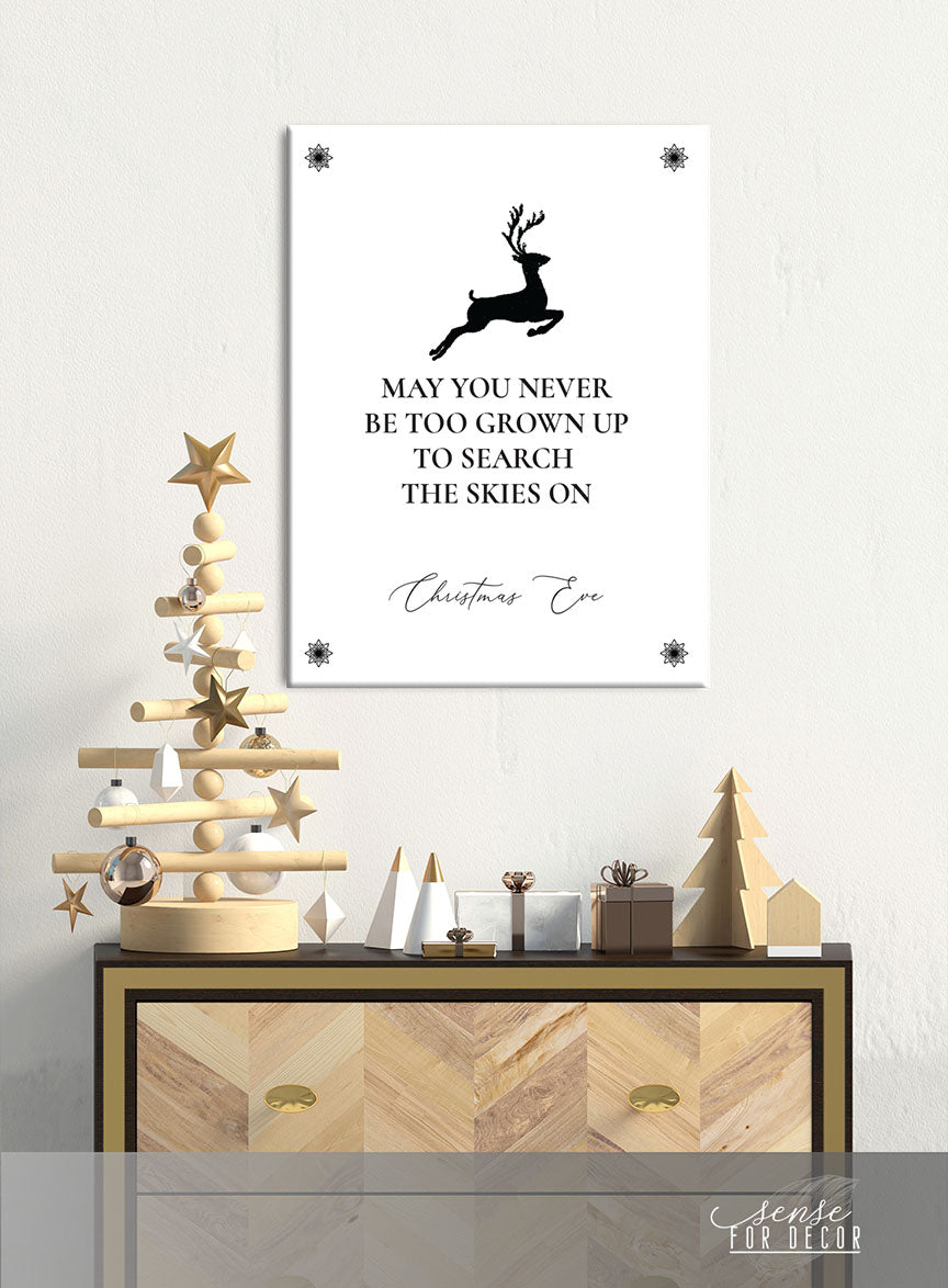 High - quality Christmas Eve Holiday Wall Art with Wood Frame, Ready to Hang