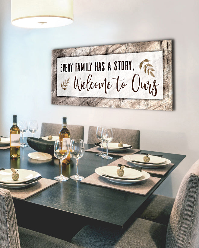 Exclusive Offer! Home Wall Art - Every Family Has A Story V2 with Wood Frame, Ready To Hang