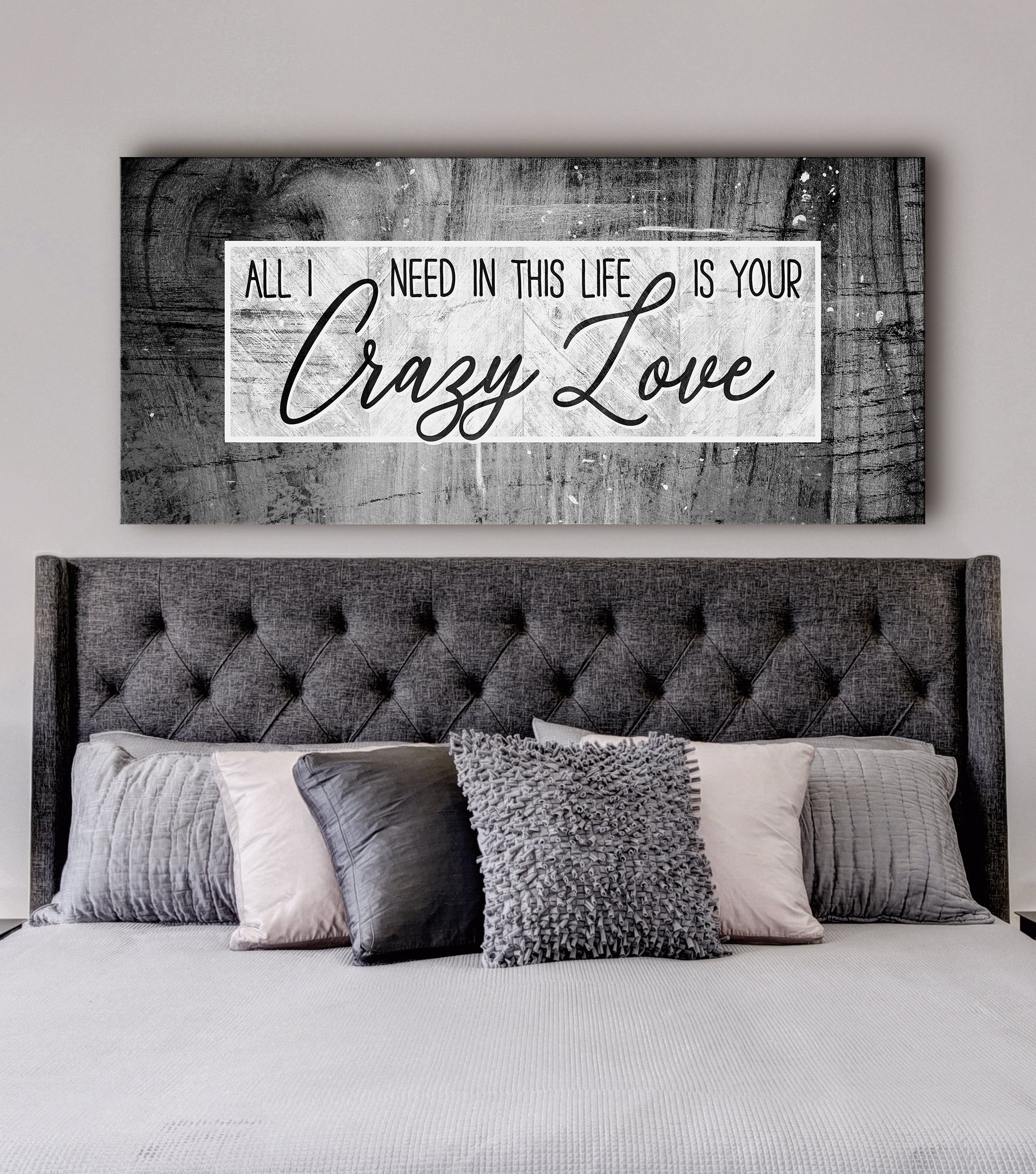 High - Quality Wood - Framed Couples Wall Art: Your Crazy Love Is All I Need