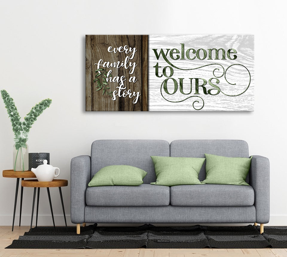 Ready-to-Hang Family Wall Art V7: Every Family's Story, Welcome Yours (Wood Frame)