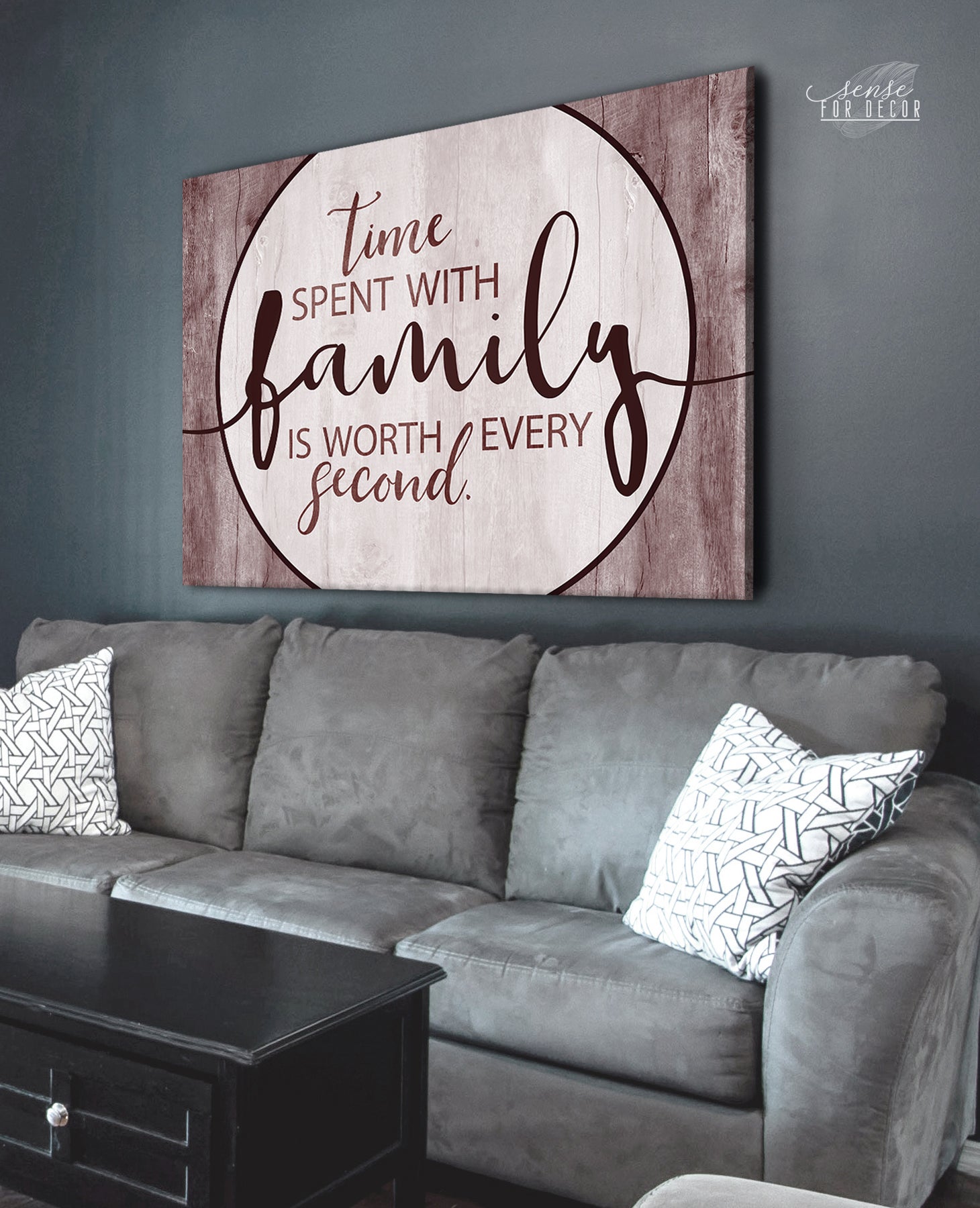 High - Quality Wood - Framed Family Wall Art: Every Moment with Family Counts (Ready to Hang)