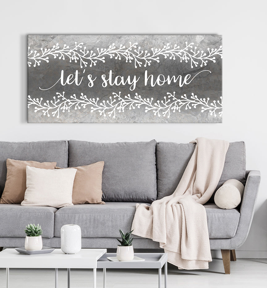 Hot Deal! Let's Stay Home V2 Wood Frame Wall Art, Ready To Hang