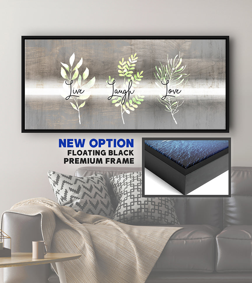 High - Quality Wood - Framed 'Live Laugh Love' Wall Art V3, Ready To Hang