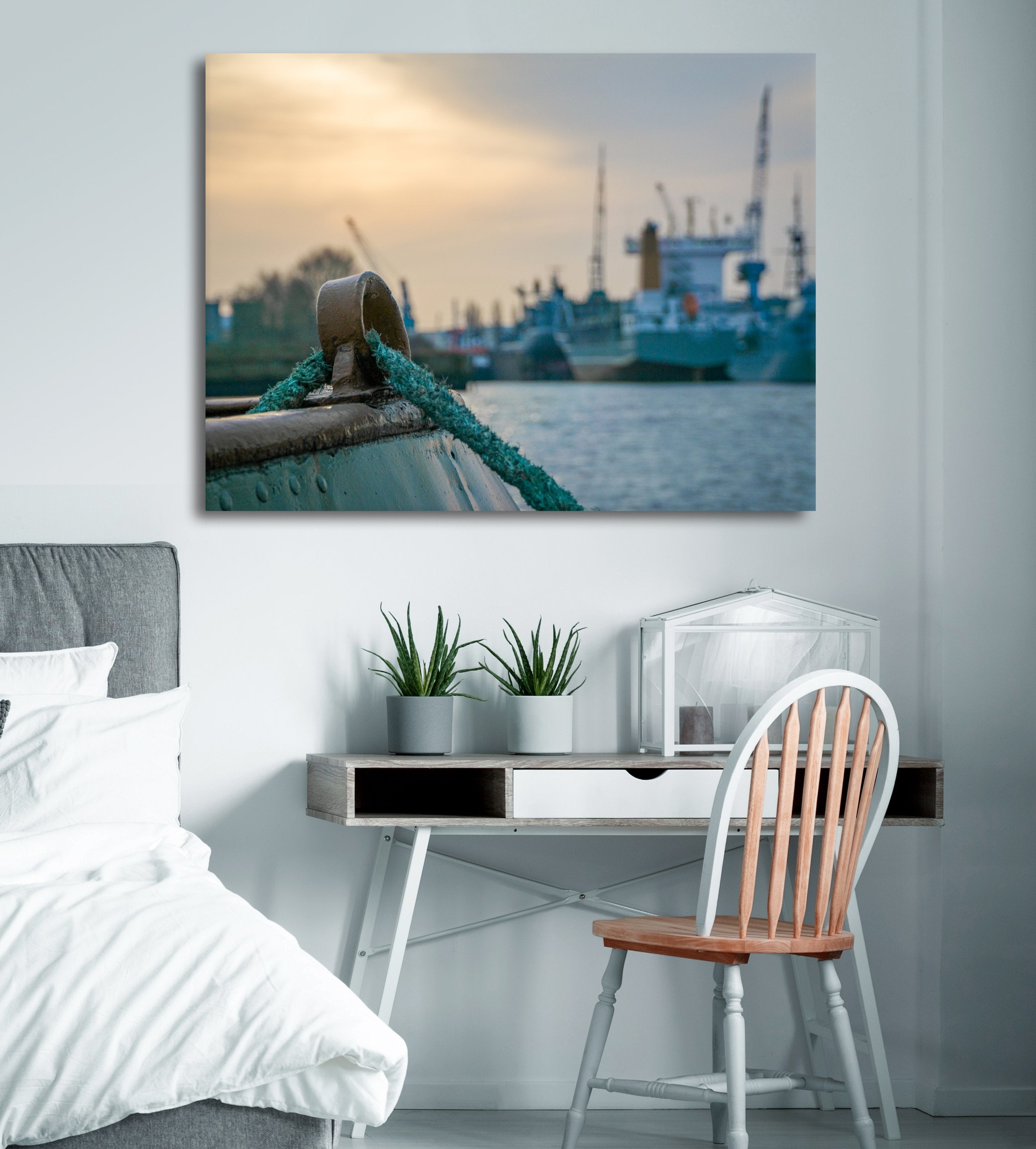 Hot Deal! Nautical Tie Rope Teal Wall Art with Wood Frame, Ready to Hang