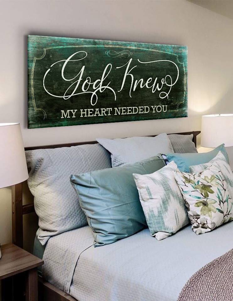Exclusive Christian Wall Art: God Knew My Heart Needed You - Wood Frame, Ready to Hang