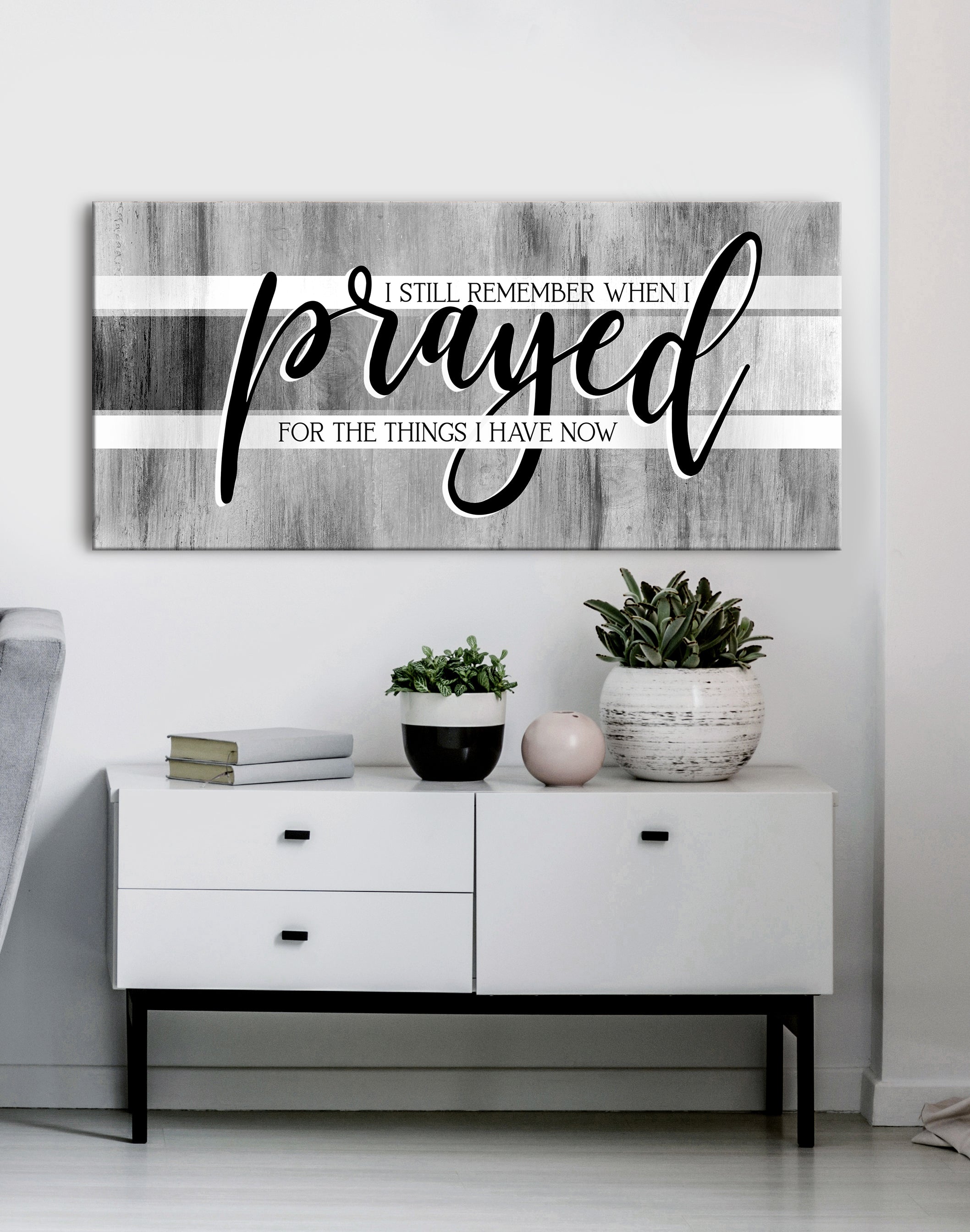 High - Quality Christian Wall Art: 'I Still Remember When I Prayed' V2 with Wood Frame for Easy Hanging