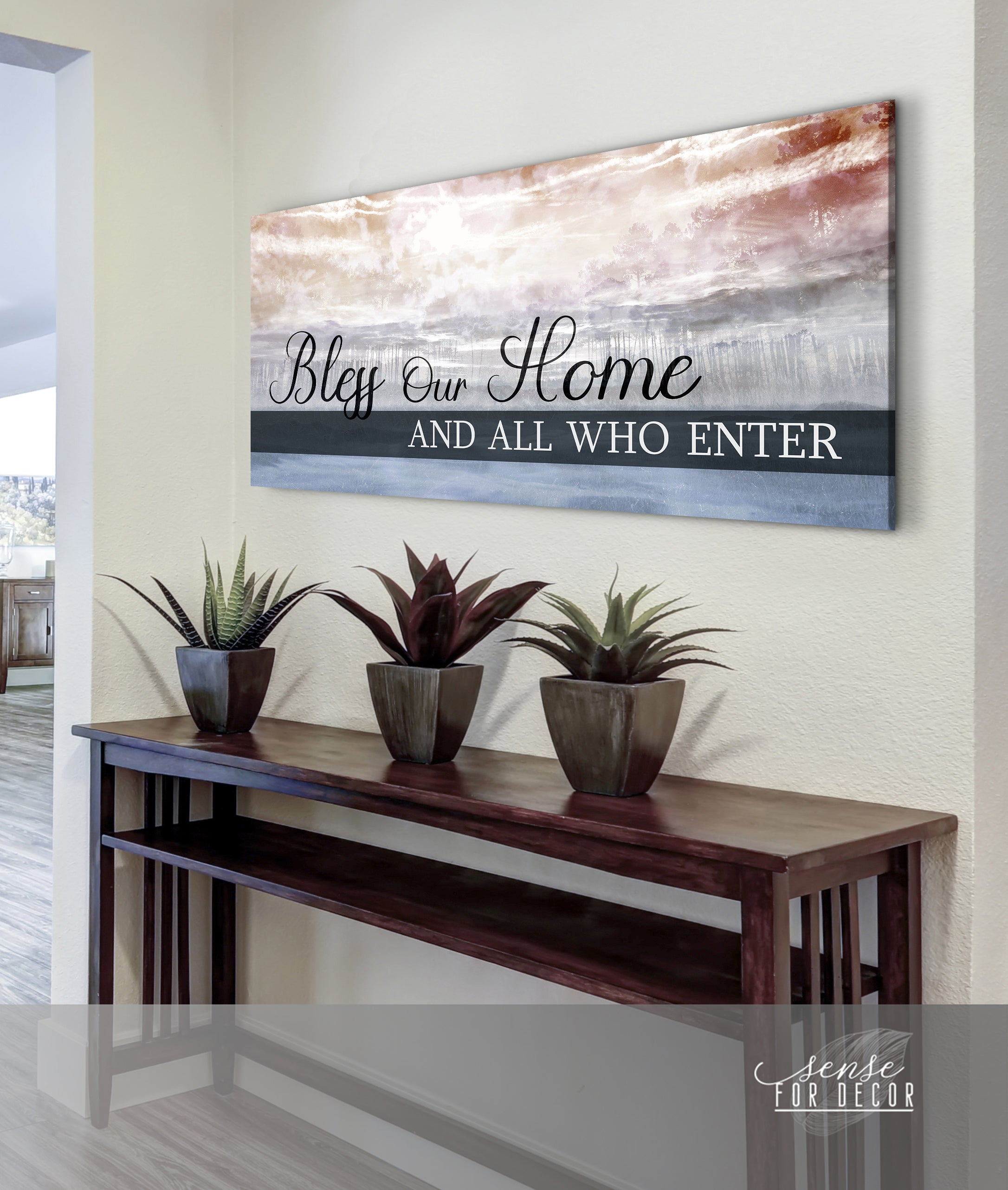 Exclusive Home Wall Art: Bless Our Home V8 with Wood Frame, Ready to Hang - Buy 2 Save 20%