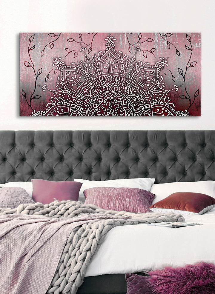 Hot Deal! Boho Mandala Wall Art V9 with Wood Frame, Ready to Hang