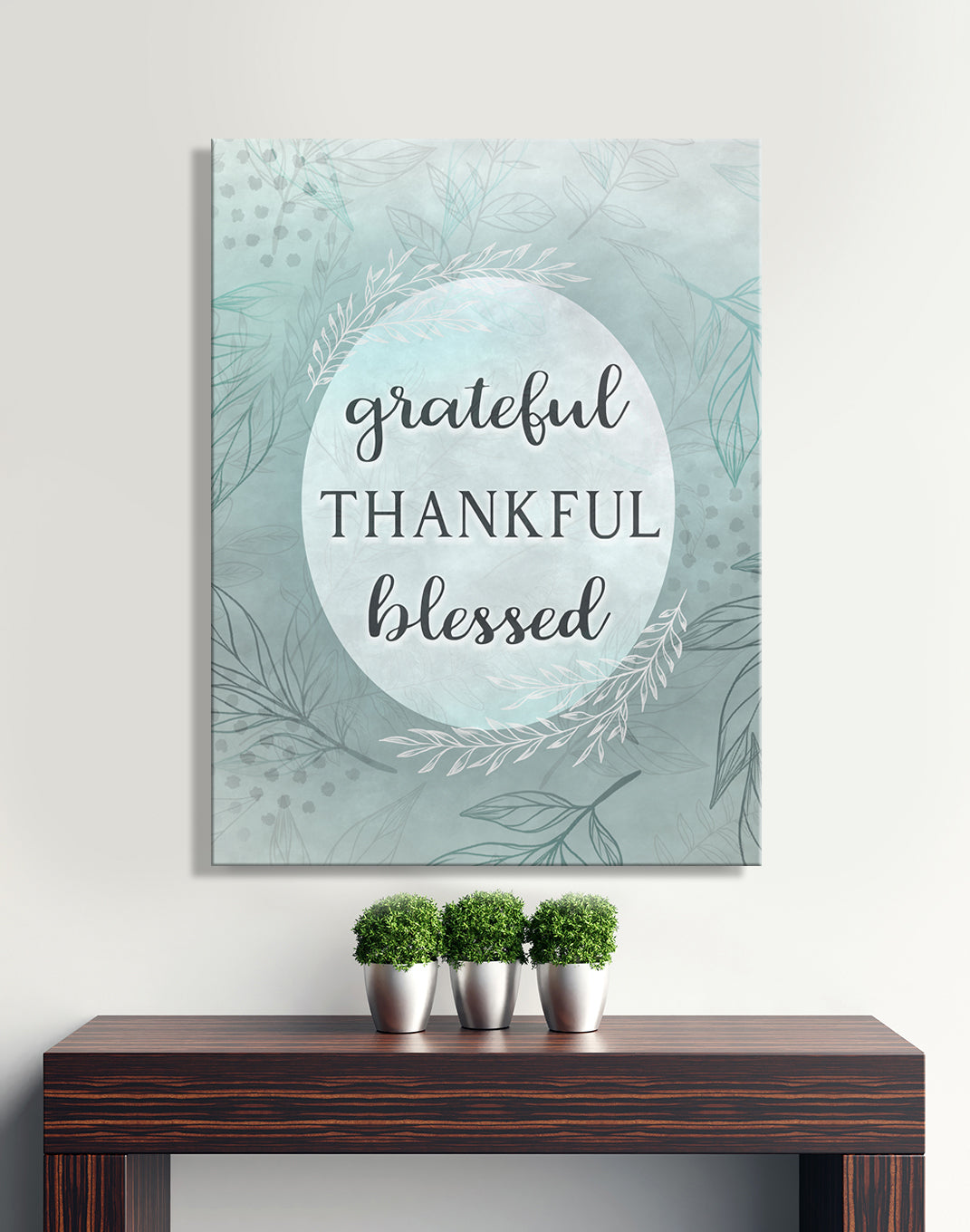 High - Quality Christian Wall Art: Grateful Thankful Blessed V8 with Wood Frame, Ready to Hang