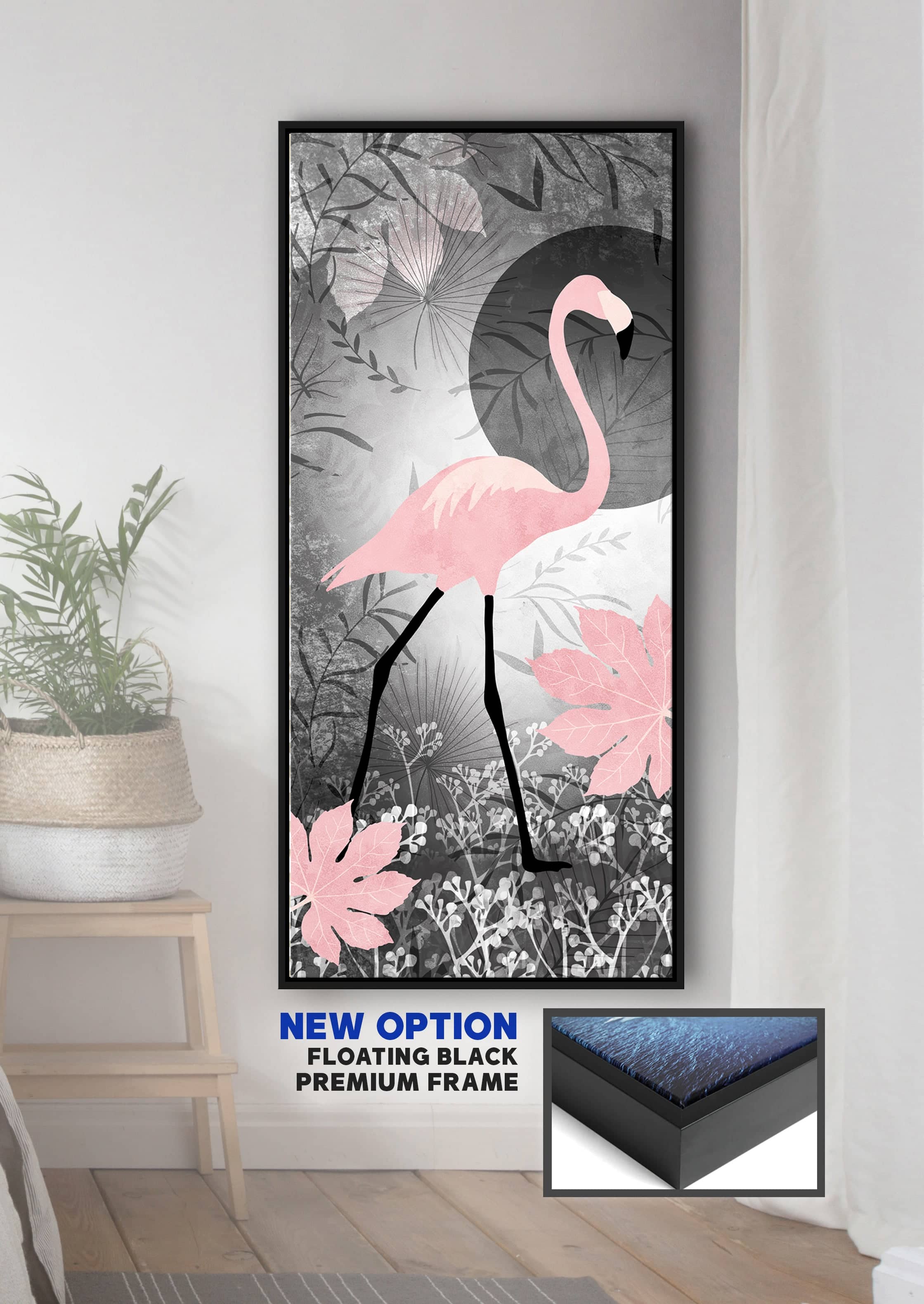 Exclusive Offer! High - quality Flamingo Animal Wall Art with Wood Frame, Ready to Hang
