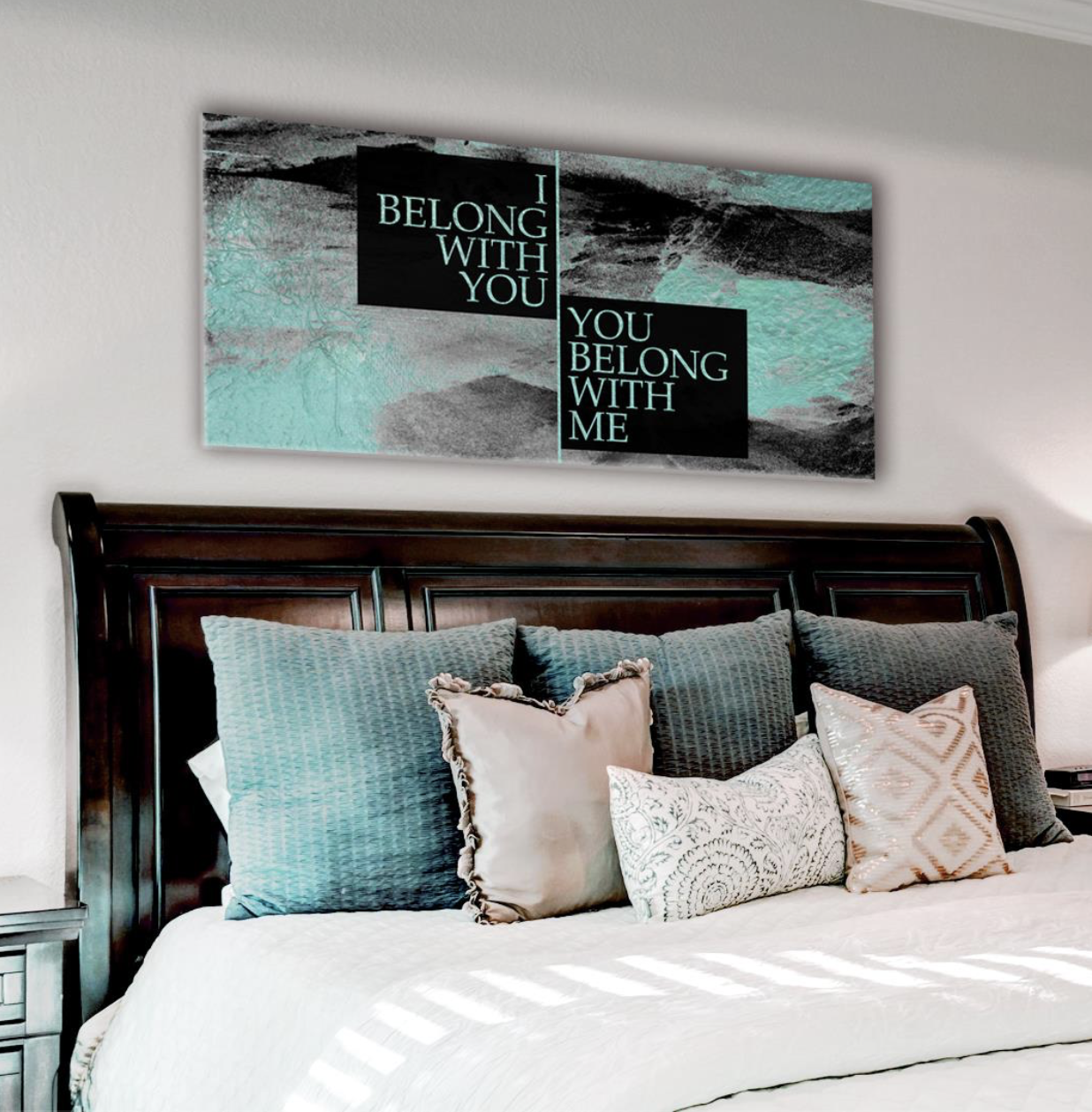 Exclusive Offer: Bedroom Wall Art - Belong Together (Wood Frame, Ready To Hang)