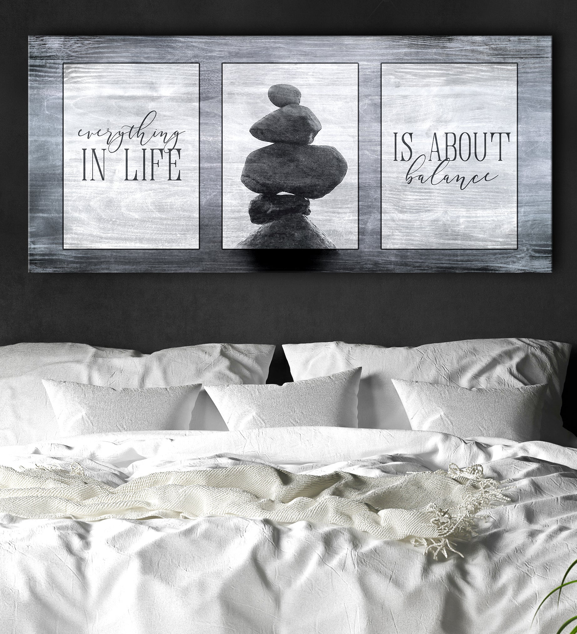 Exclusive Home Wall Art - Everything In Life Is About Balance, Wood Frame, Ready To Hang, Buy 2 Save 20%