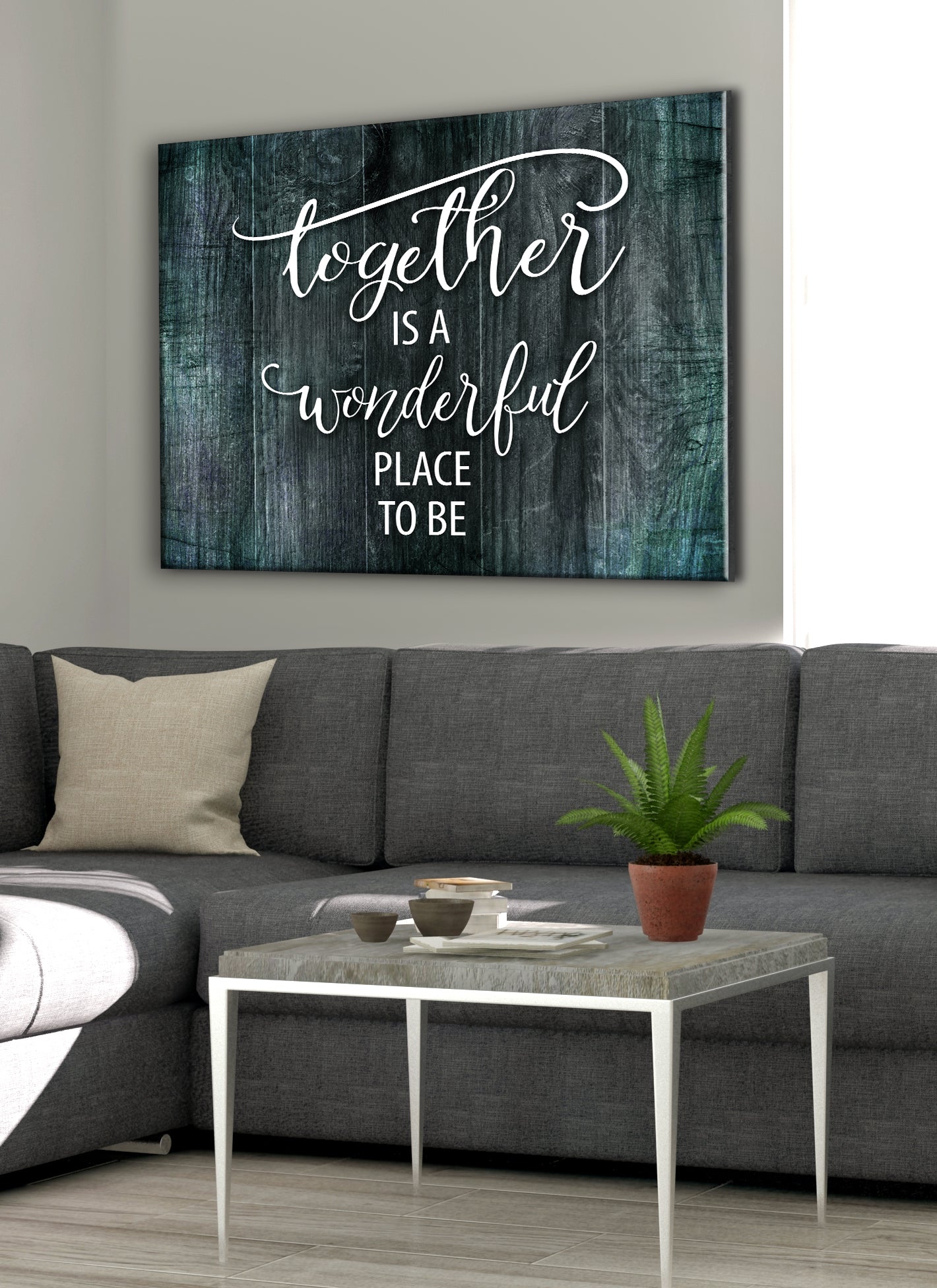 Hot Deal! Together Is A Wonderful Place To Be Wall Art (Wood Frame, Ready To Hang)