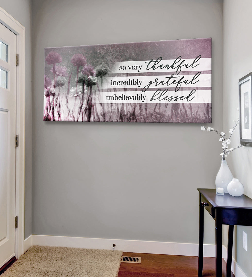 Hot Deal! Christian Wall Art - 'So Very Thankful V21' with Wood Frame, Ready to Hang