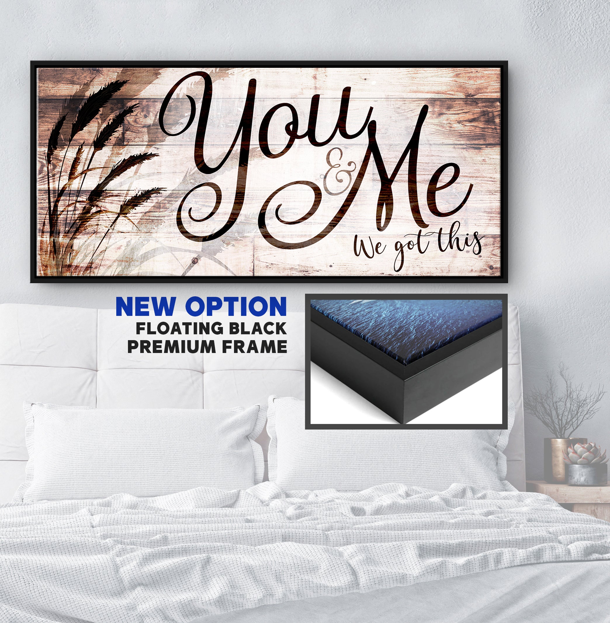 High - Quality Couple Wall Art: 'You and Me We Got This' V16 with Wood Frame, Ready to Hang