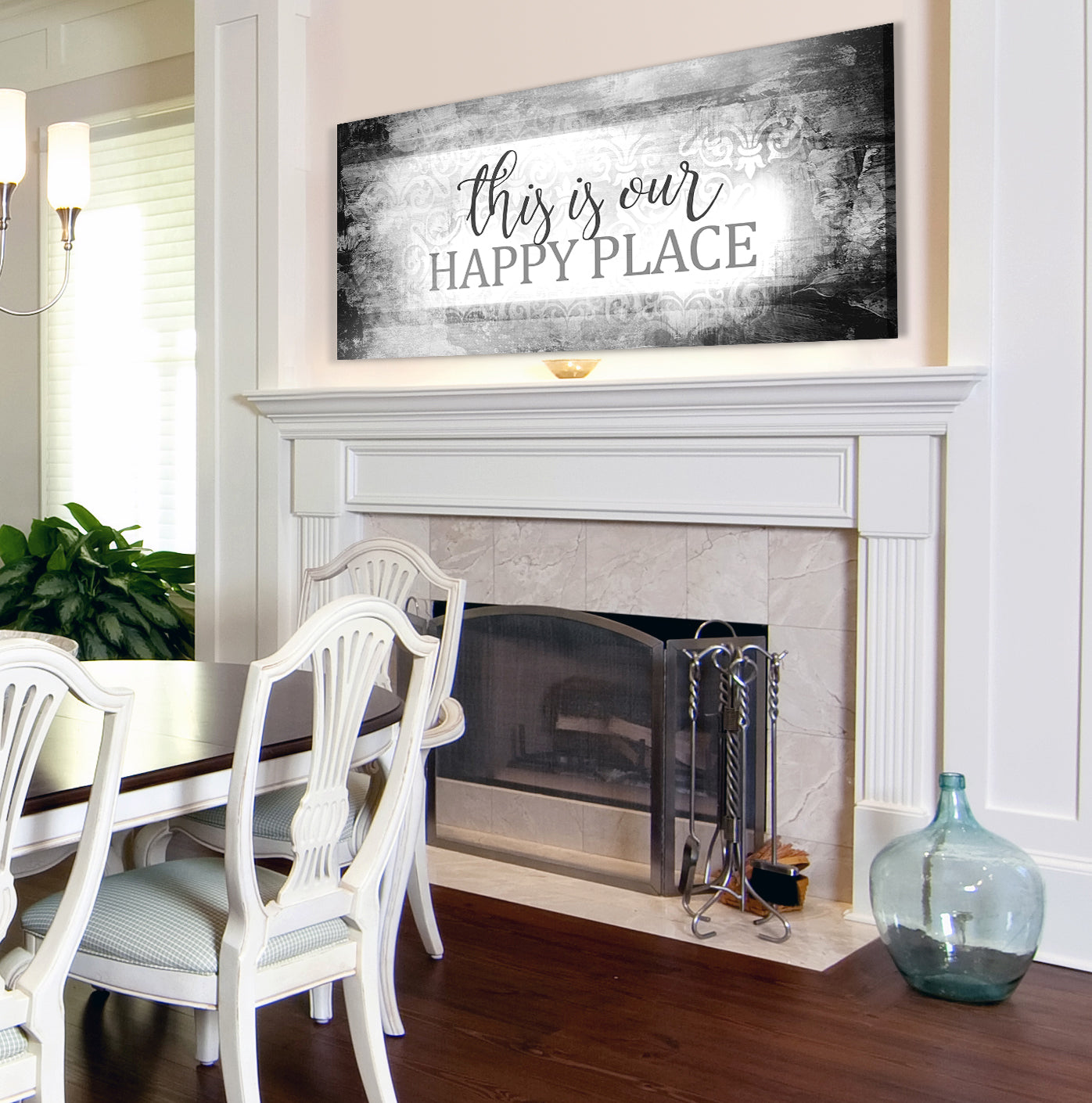 Exclusive! This Is Our Happy Place V10 Wall Art (Wood Frame, Ready To Hang)