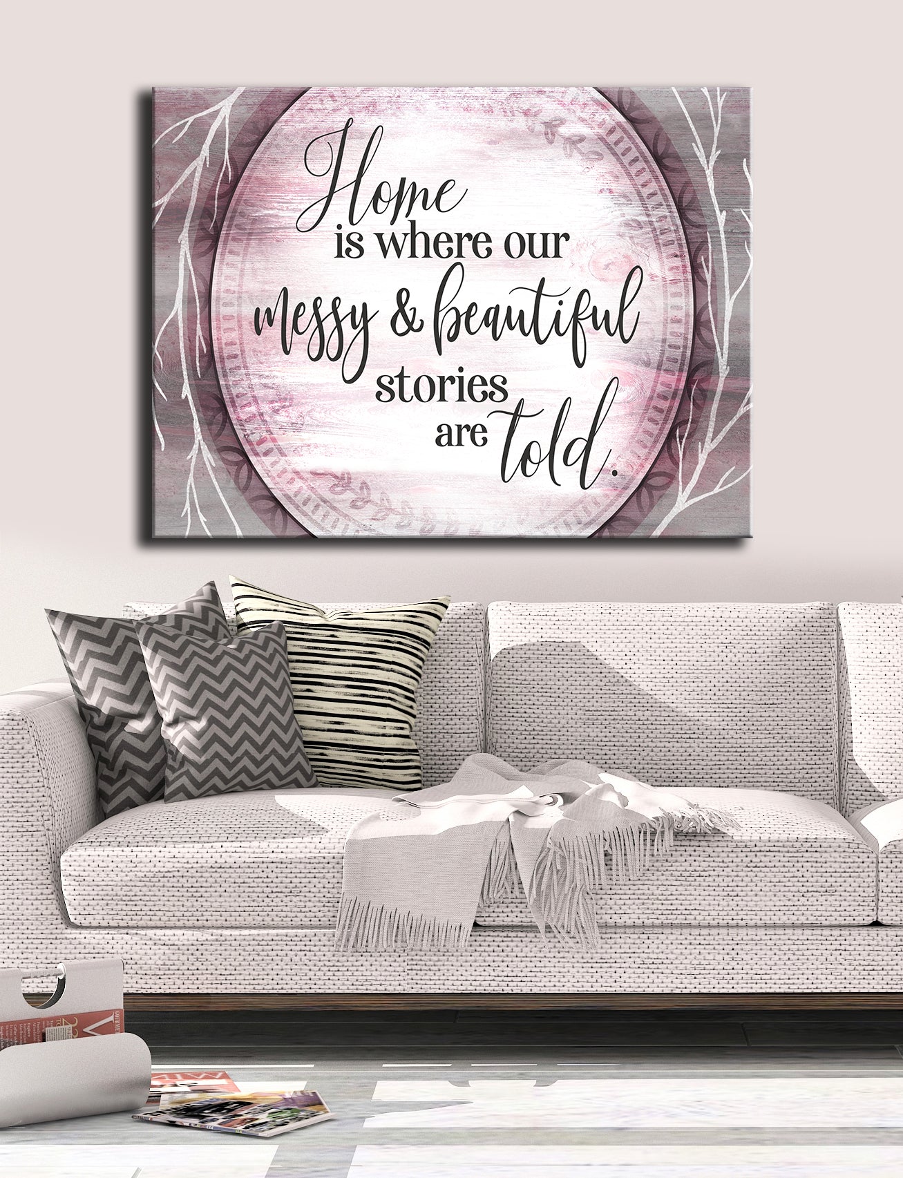 High - Quality Wood - Framed Home Wall Art: Messy Yet Beautiful