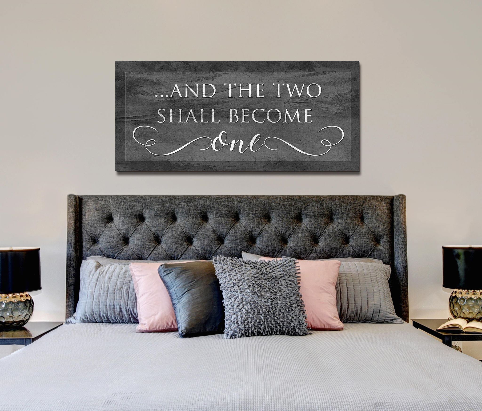 Exclusive Couples Wall Art - 'And The Two Shall Become One' with Wood Frame, Ready to Hang! Buy 2 Save 20%