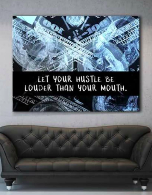 Business Wall Art: Loud Hustle (Wood Frame, Ready to Hang) - Buy 2, Save 20%