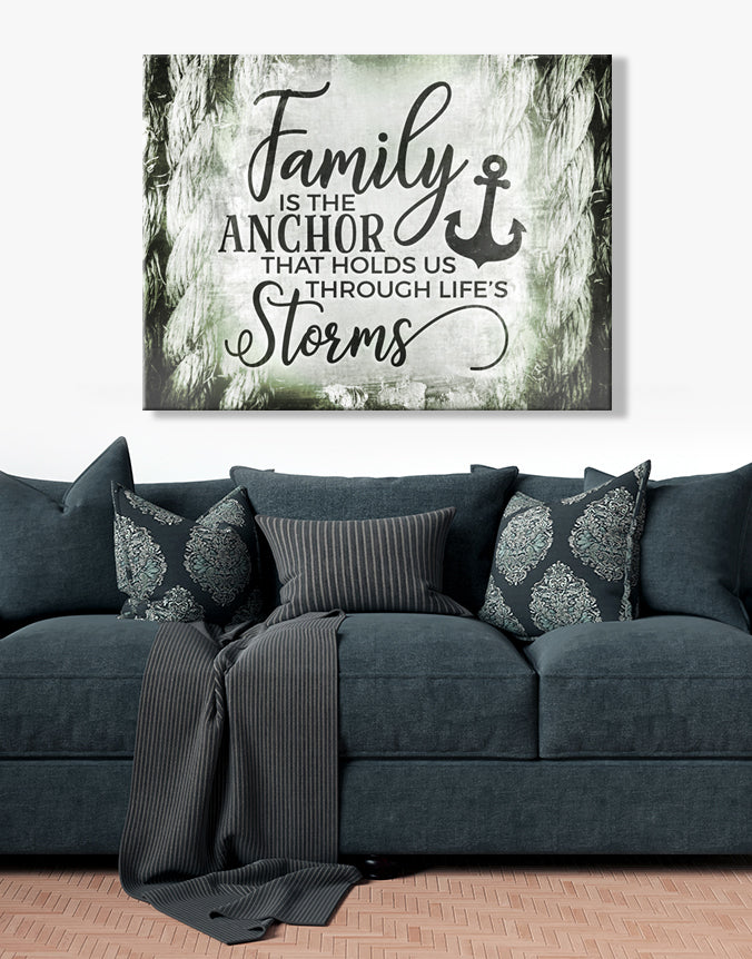 Hot Deal! Family Home Decor Wall Art - Family Is The Anchor V3 (Wood Frame, Ready To Hang)