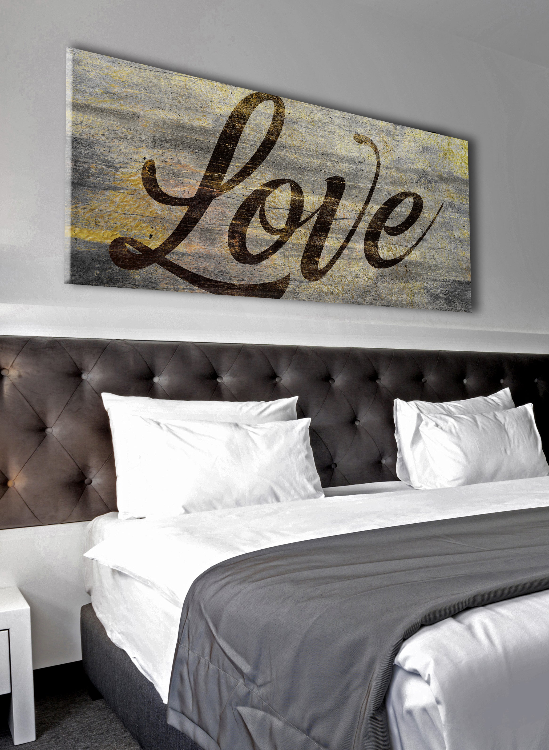 Exclusive Couples Wall Art: Love Word Design with Wood Frame, Ready to Hang - Buy 2 Get 20% Off!