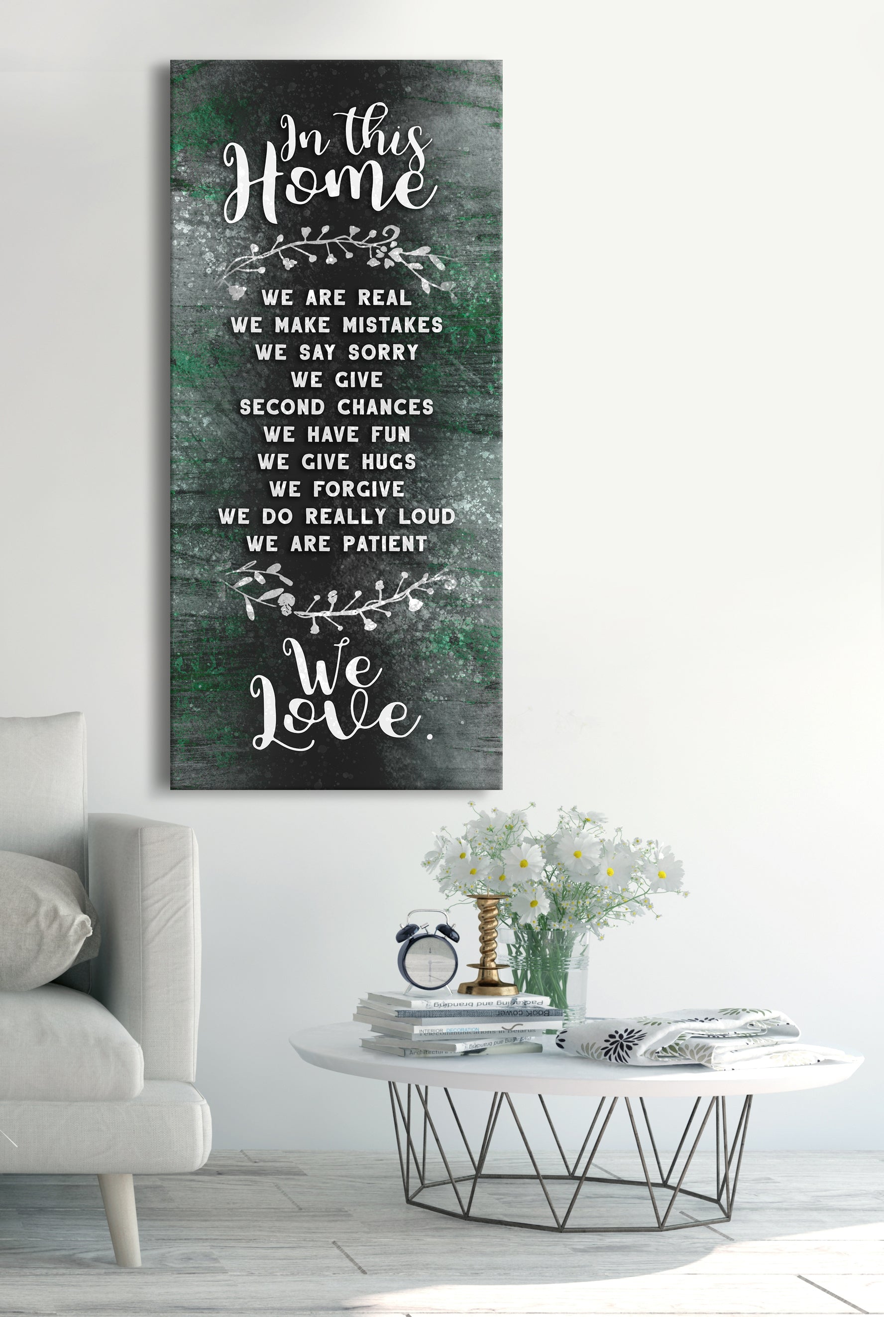 In This Home We Are Real V2 Wall Art: Wood Frame, Ready to Hang - Buy 2, Save 20%