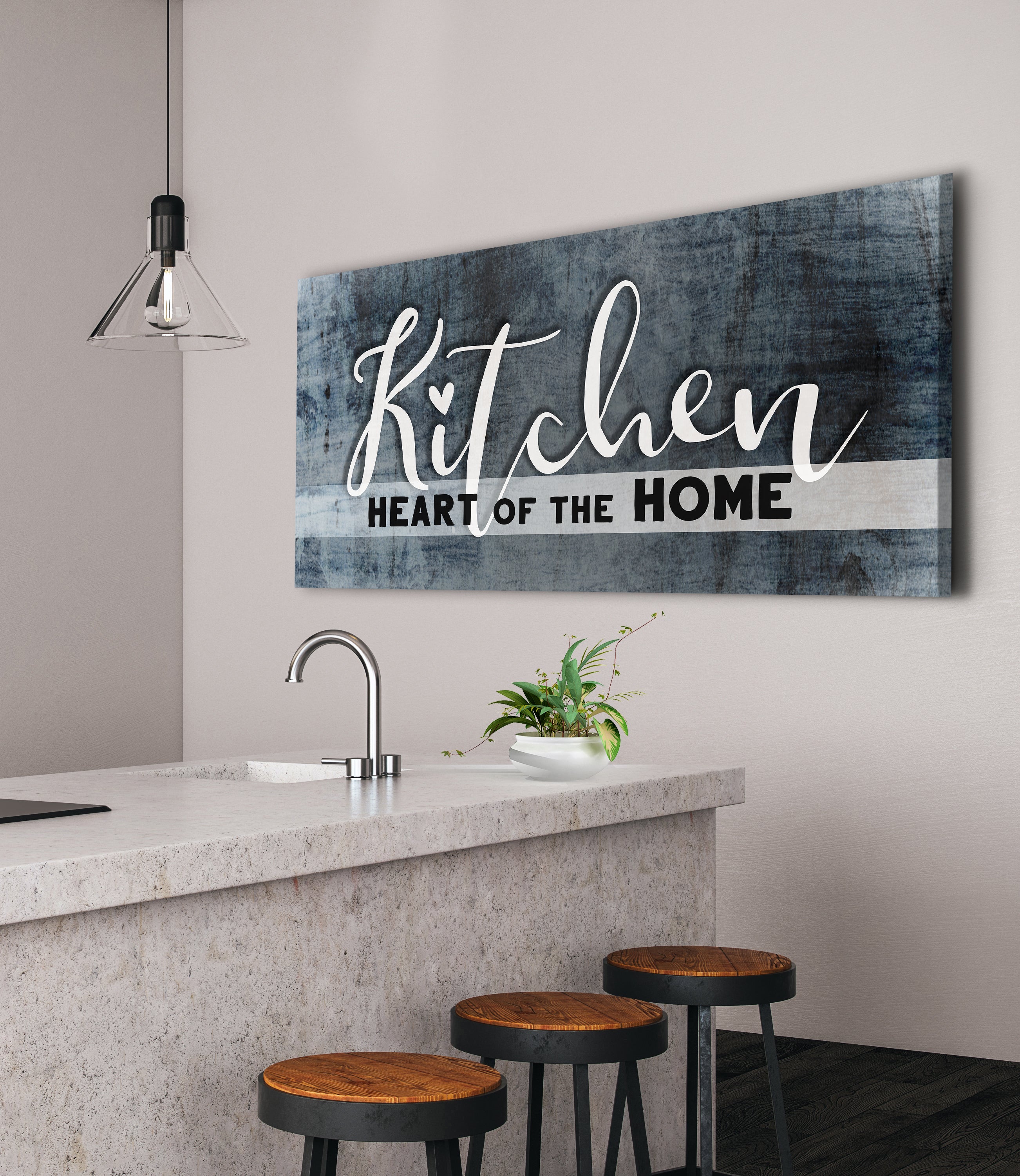 Ready-to-Hang Wood Framed Kitchen Wall Art: Kitchen, The Heart of the Home