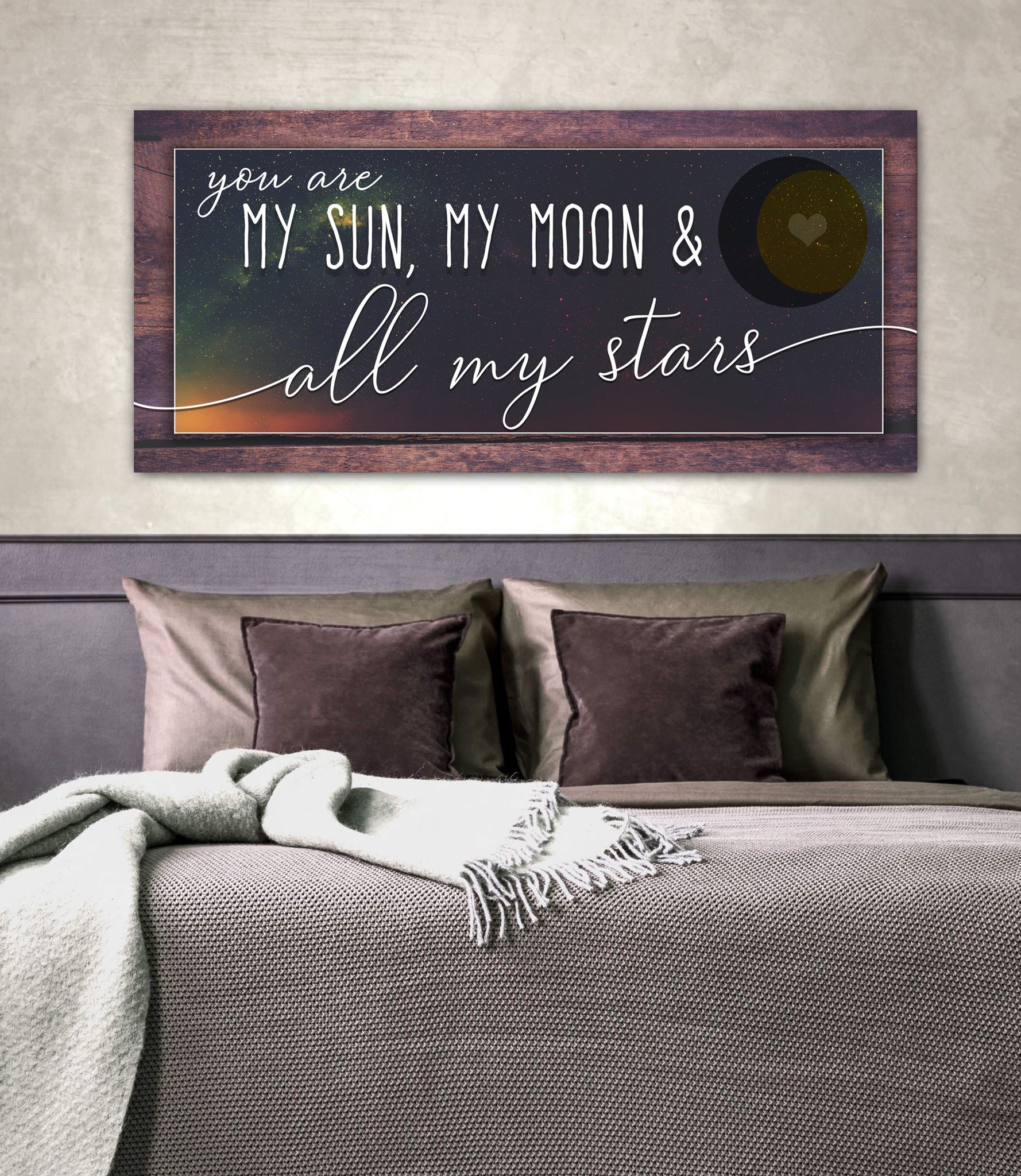 Hot Deal! Couples Wall Decor - My Sun My Moon & All My Stars Wood-Frame Wall Art, Ready To Hang