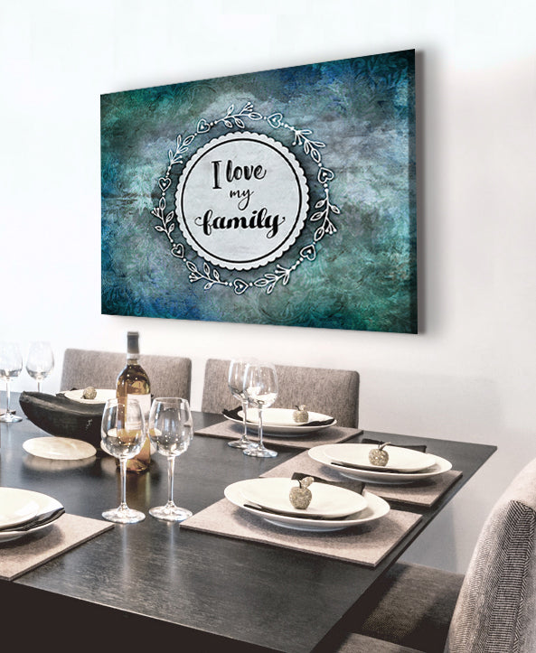 Exclusive Family Wall Art: 'I Love My Family' V2 with Wood Frame, Ready to Hang - Buy 2 Get 20% Off!