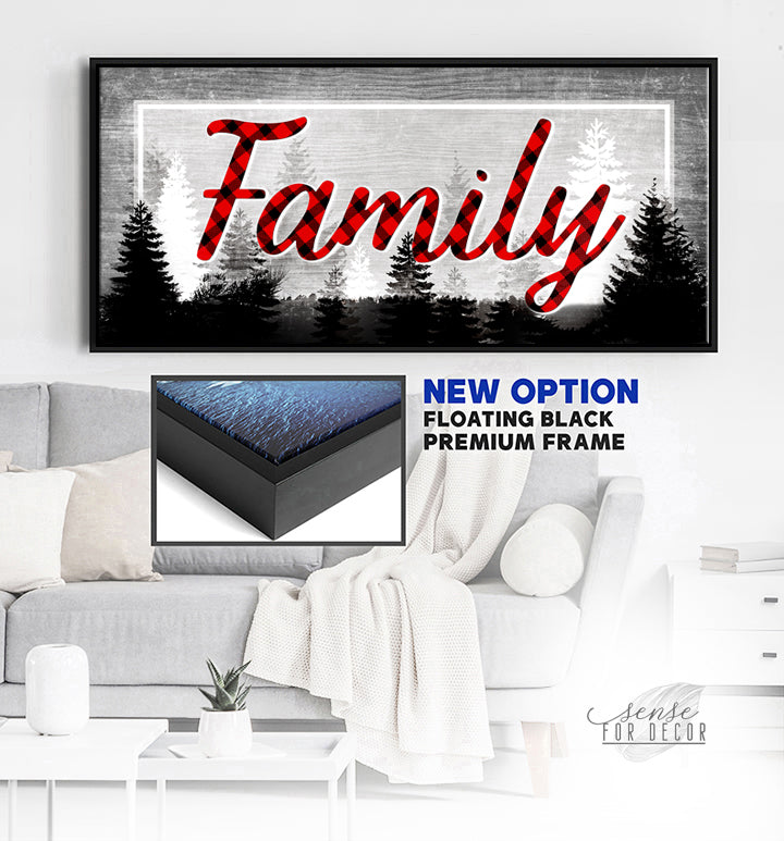 Hot Deal: Family Plaid Wall Art with Wood Frame, Ready to Hang