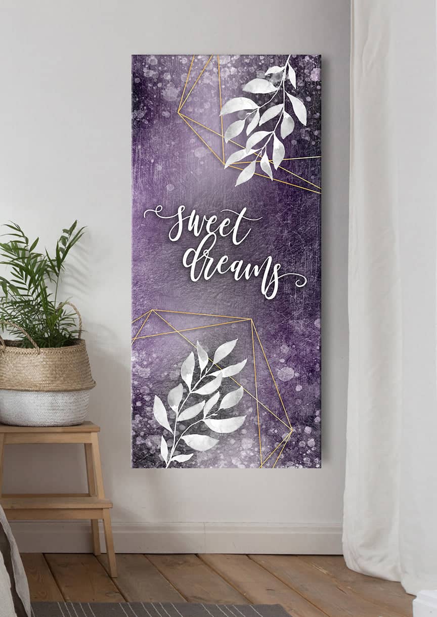High - Quality Bedroom Wall Art: Sweet Dreams V7 with Wood Frame, Ready to Hang