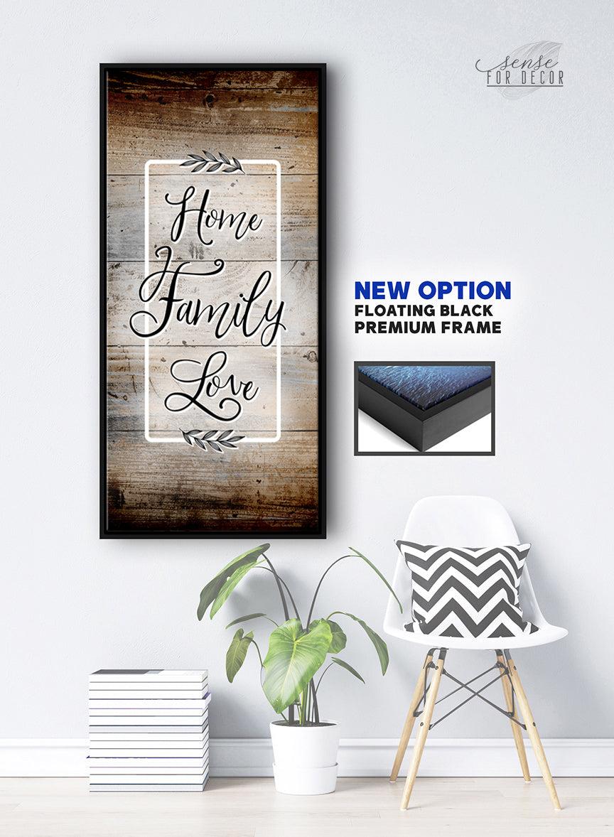 Exclusive Home Wall Art: Home Family Love V3 with Wood Frame, Ready To Hang - Buy 2 Save 20%