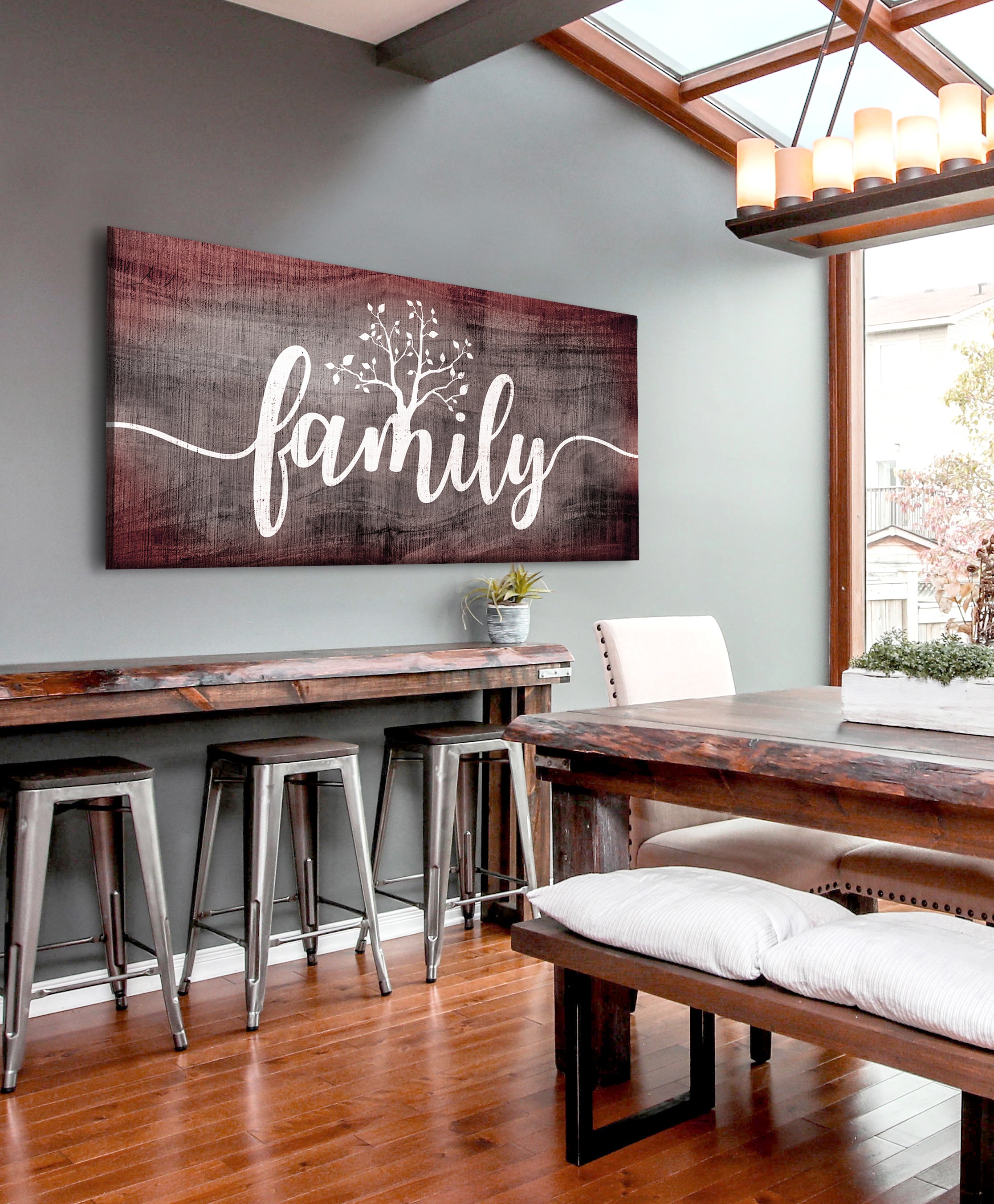 High - Quality Family Word Wall Art V2 with Wood Frame, Ready to Hang