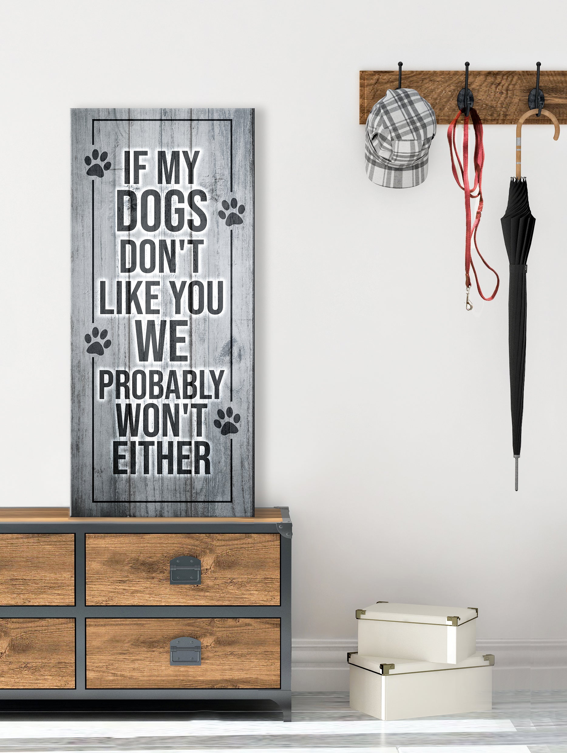 High - Quality Wood - Framed Pet Wall Art: If My Dogs Don't Like You (Ready To Hang)