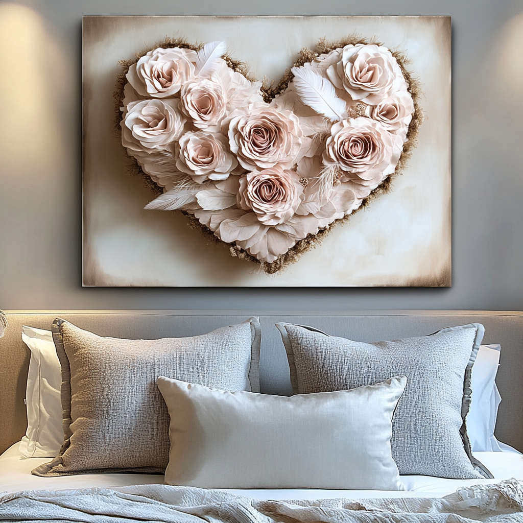 Hot Deal! Golden Heart Bouquet V7 Home Wall Art