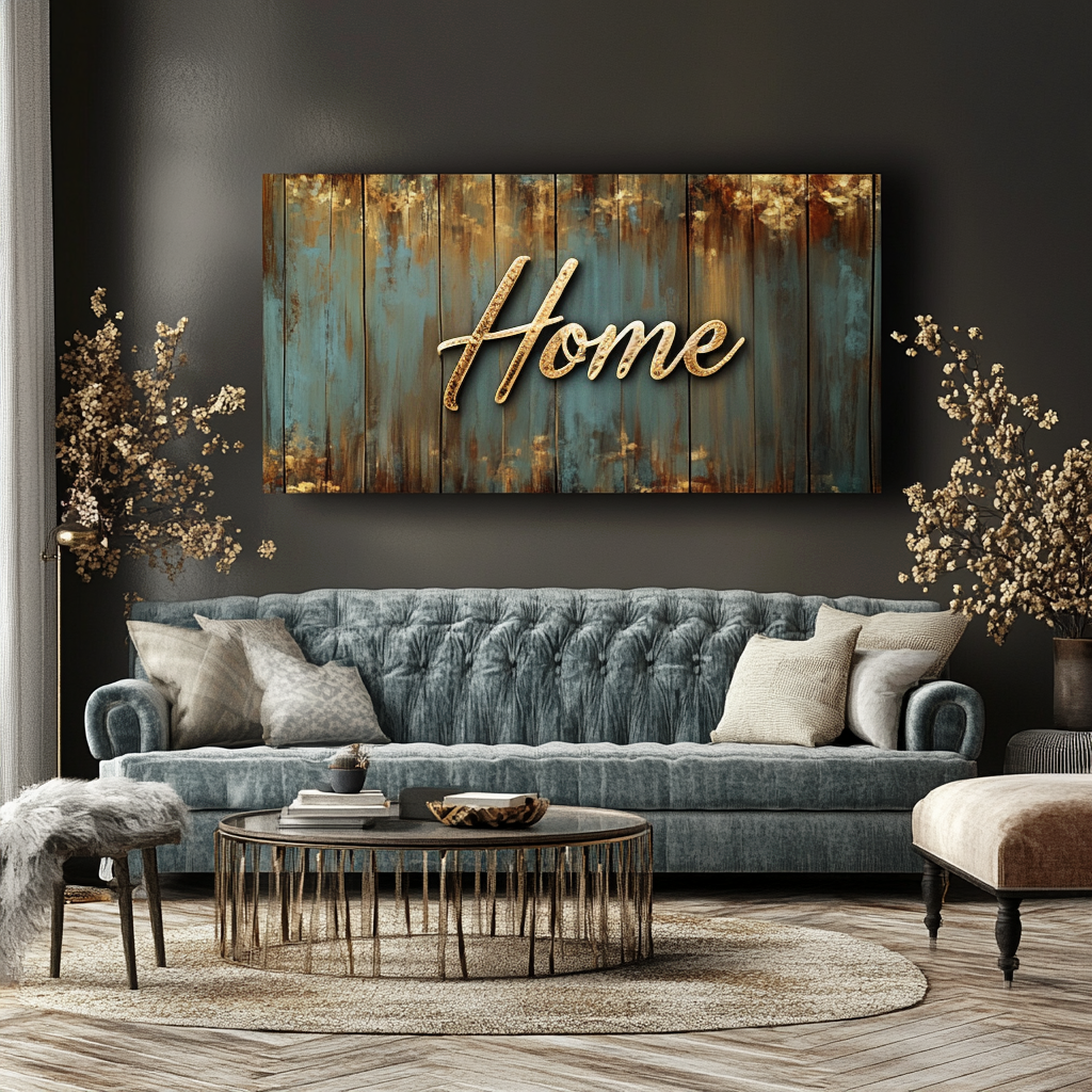 Home wall art: Rustic Home Word Art