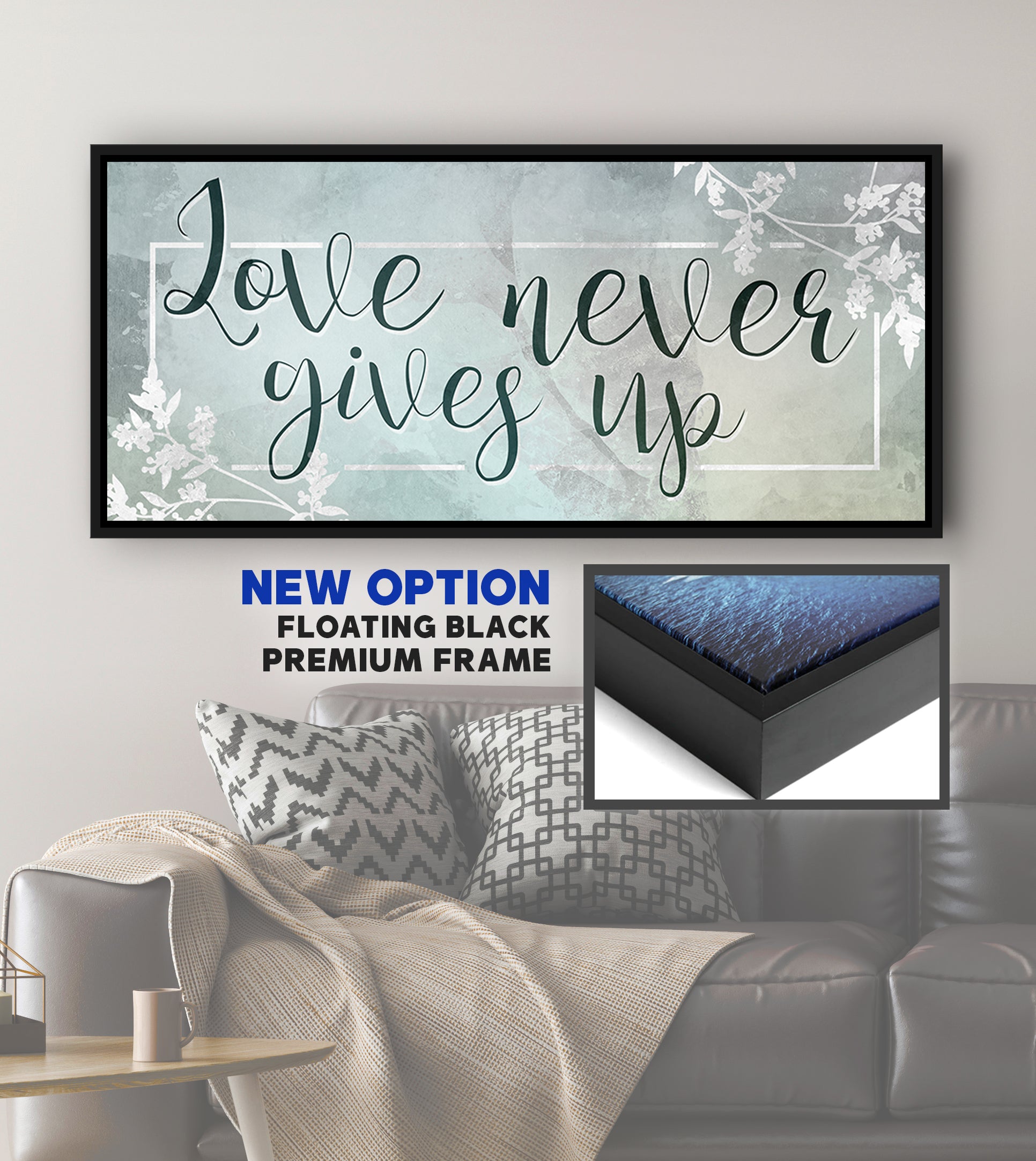 Hot Deal! Ready-to-Hang Wood Framed Couples Wall Art: Love Never Gives Up V2