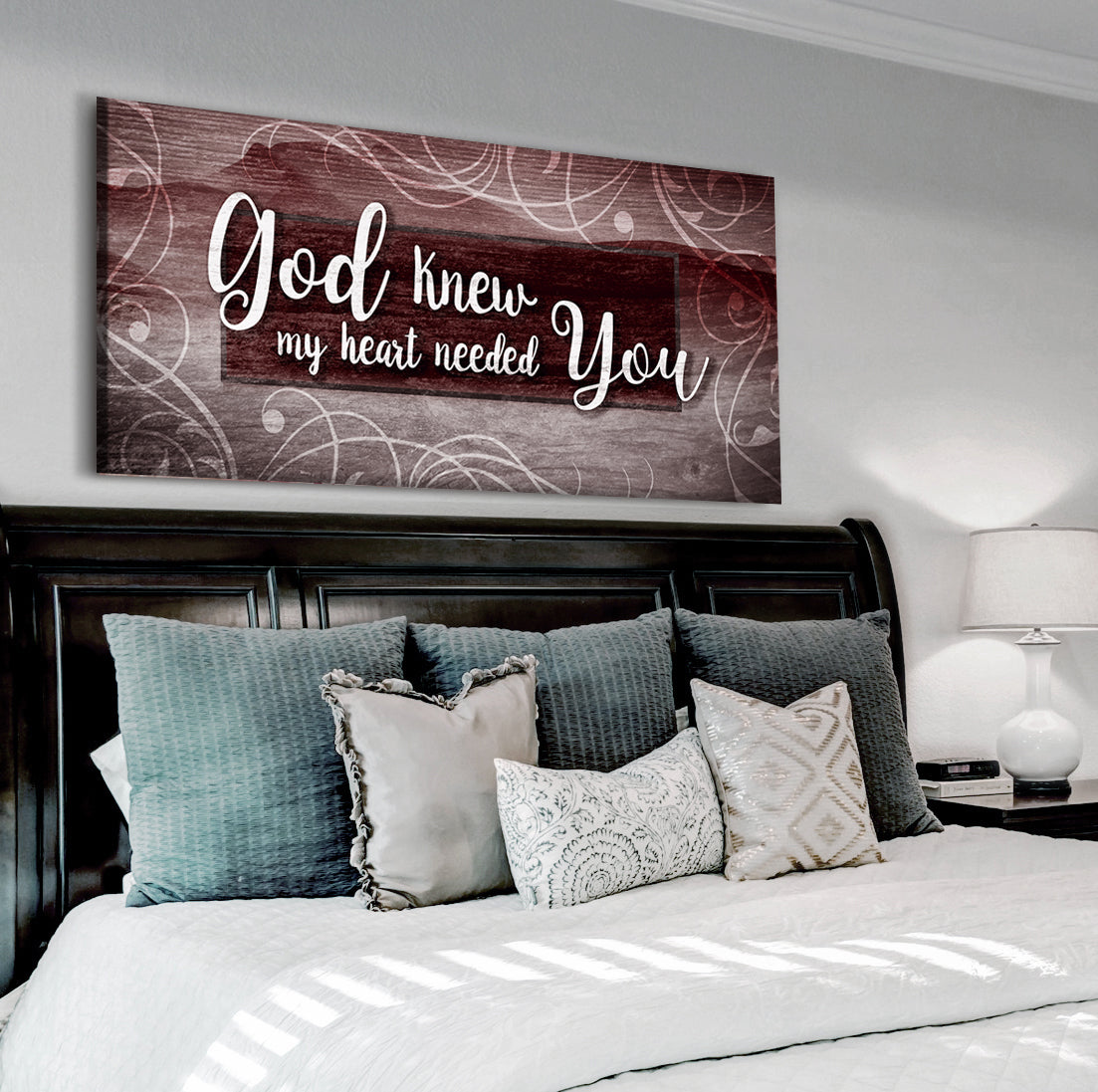Christian Wall Art: God Knew My Heart Needed You V12 - Wood Frame, Ready To Hang, 20% Off on 2 Items