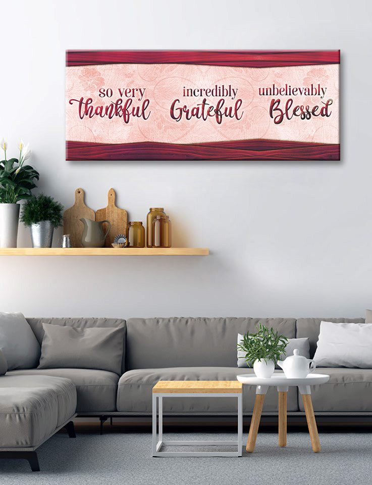 Christian Wall Art: 'So Very Thankful' V26 - Wood Frame, Ready to Hang! Buy 2, Save 20%