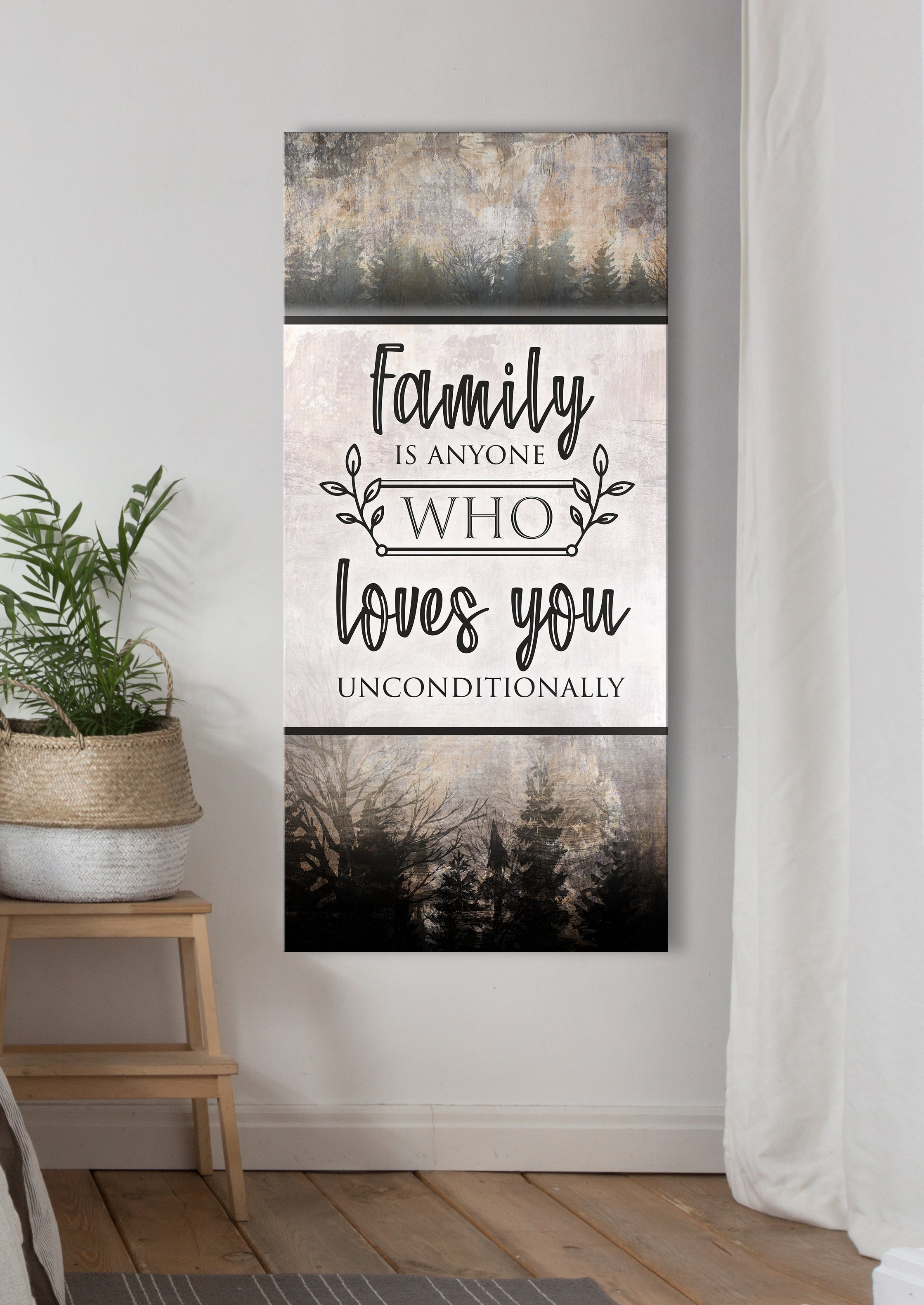 Exclusive Family Wall Art - Wood Frame, Ready To Hang! Family Is Those Who Love You Unconditionally